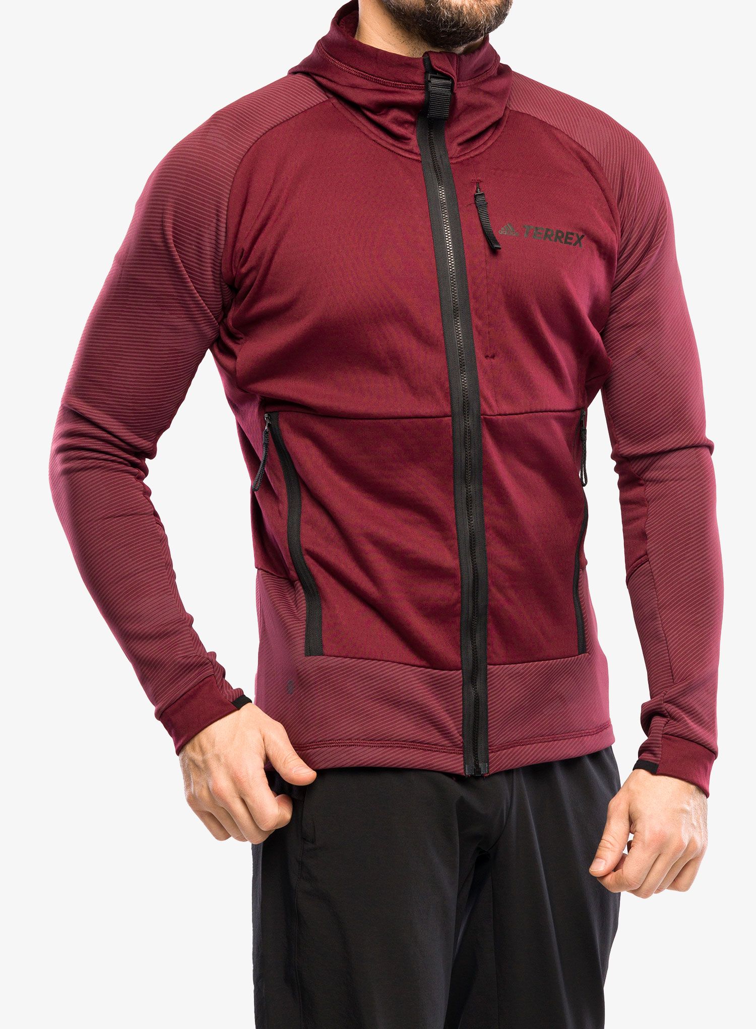 Jopica adidas TERREX Flooce Hooded Hiking Fleece - shadow red