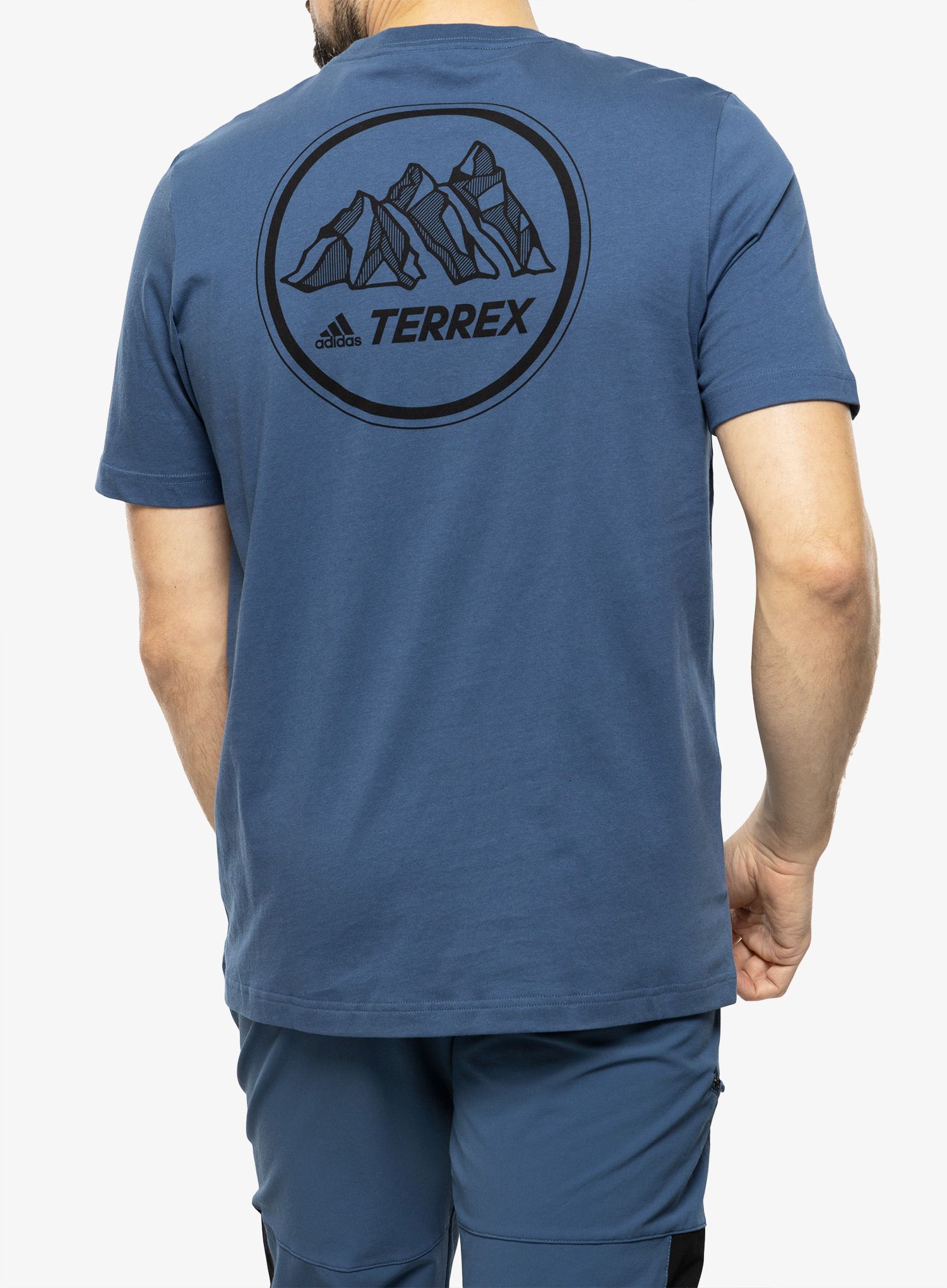 Bombažna majica adidas TERREX Mountain Graphic Tee - wonder steel