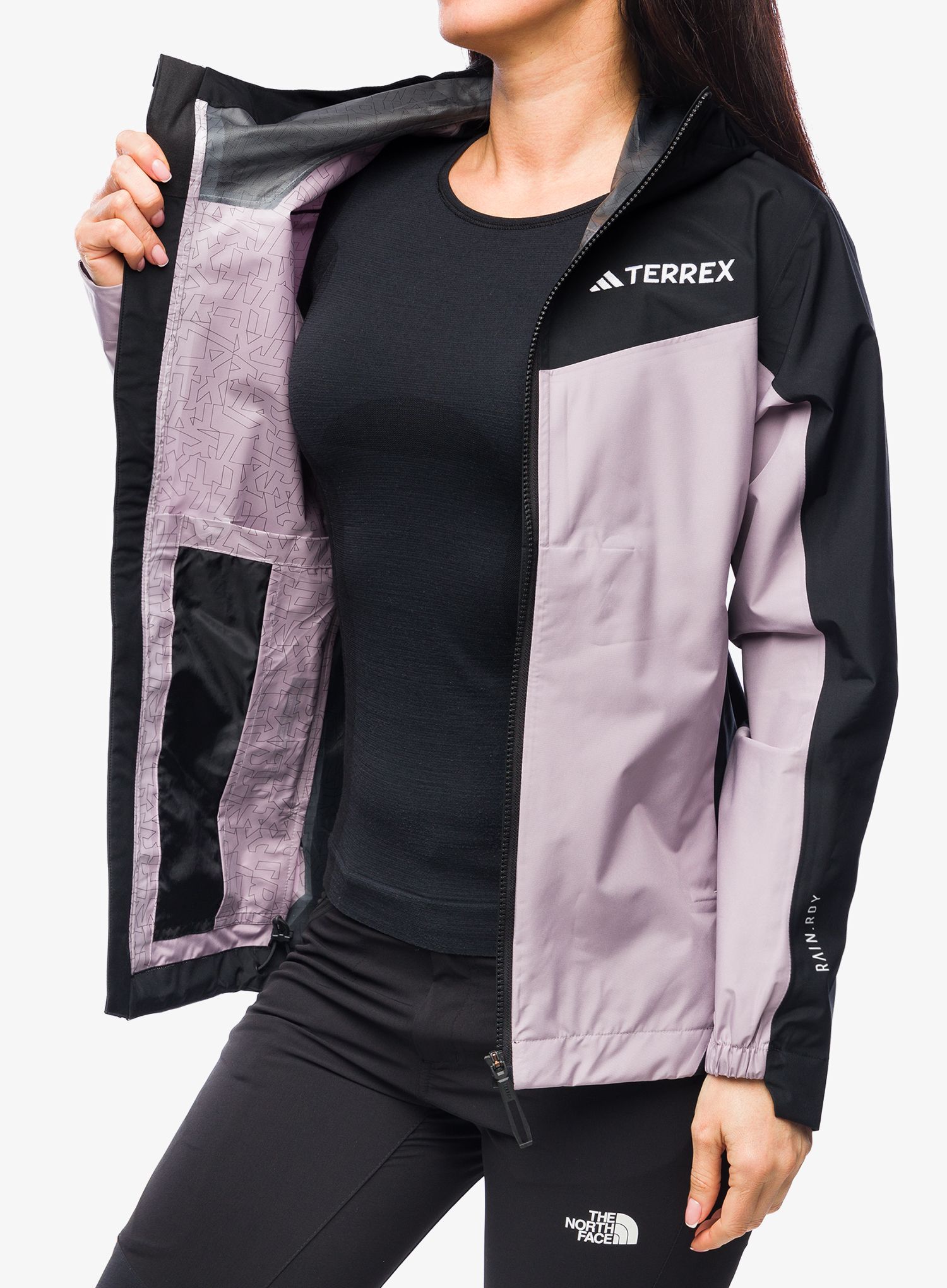 Ženska nepremočljiva jakna adidas TERREX Multi 2.5L RAIN.RDY Jacket - preloved fig/black