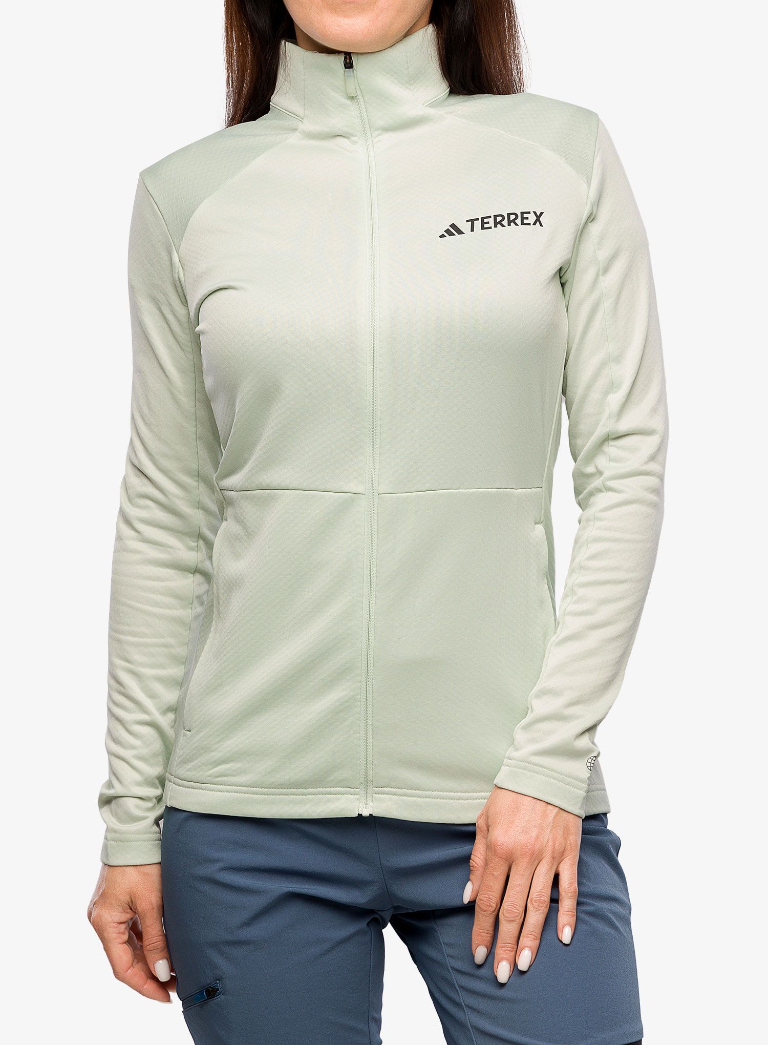 Ženski flis adidas TERREX Multi Full Zip Fleece Jacket - linen green