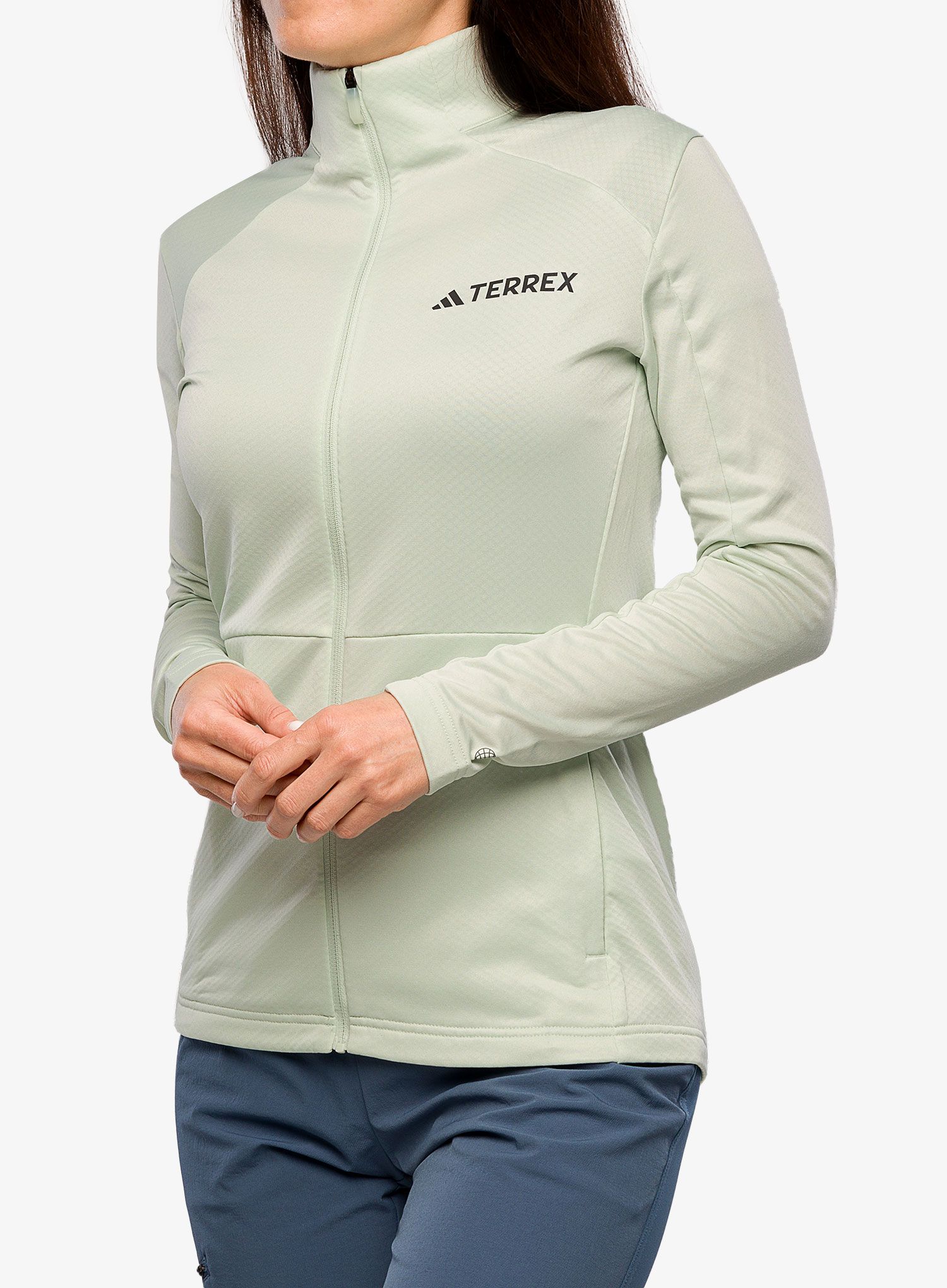 Ženski flis adidas TERREX Multi Full Zip Fleece Jacket - linen green