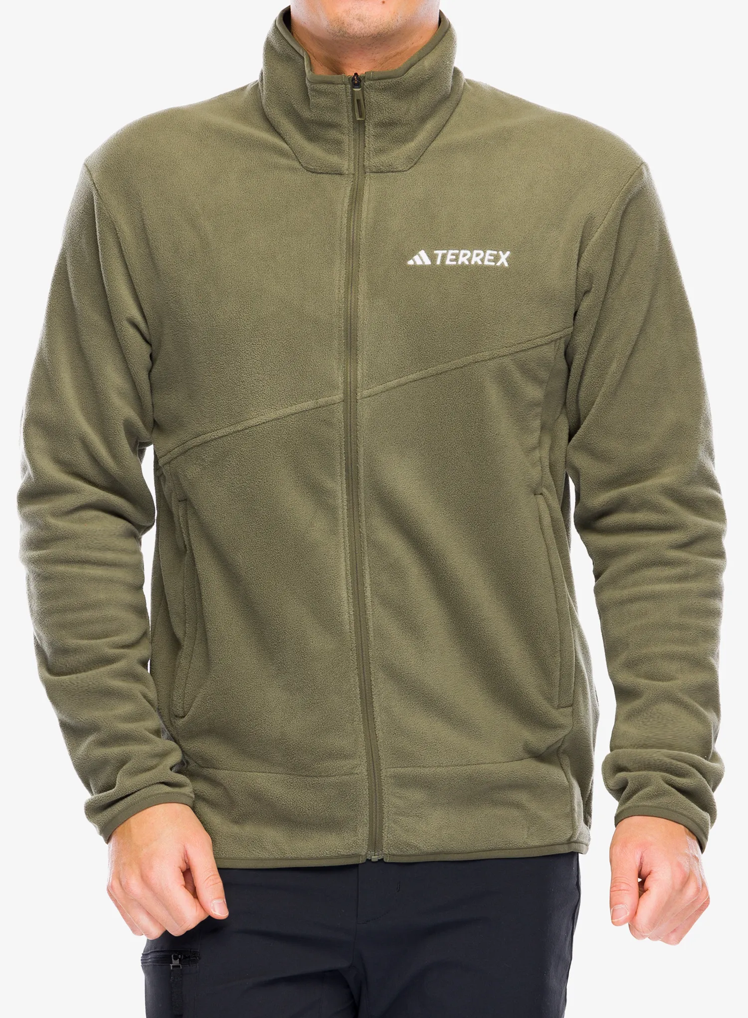 Flis adidas TERREX Multi Full Zip Fleece Jacket - olive strata
