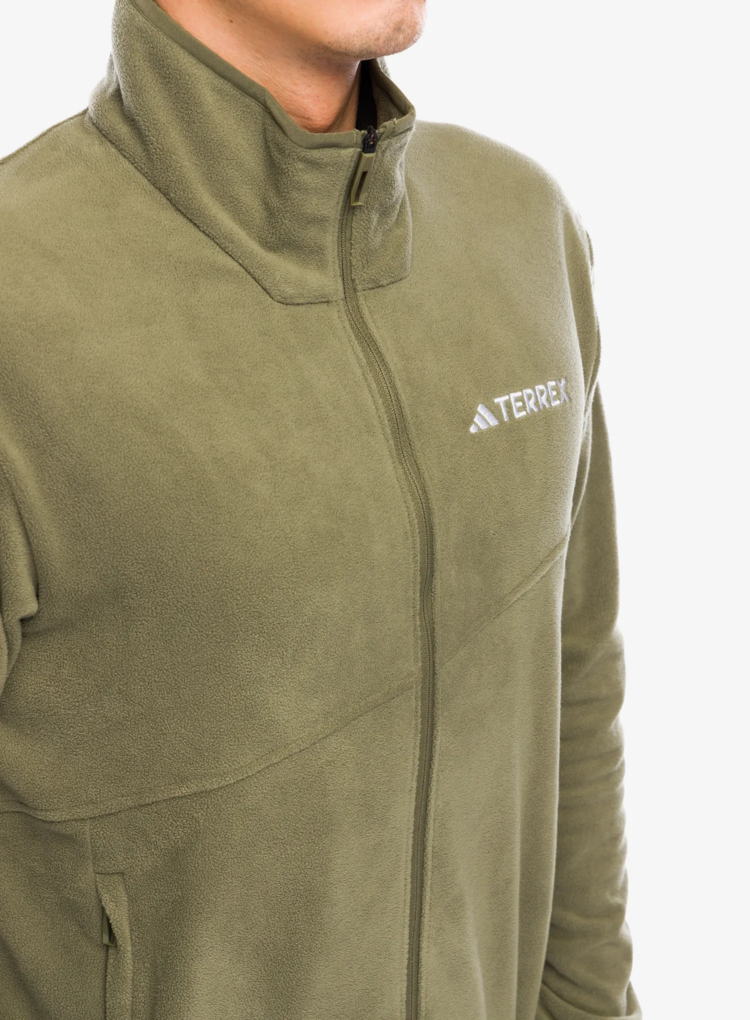 Flis adidas TERREX Multi Full Zip Fleece Jacket - olive strata