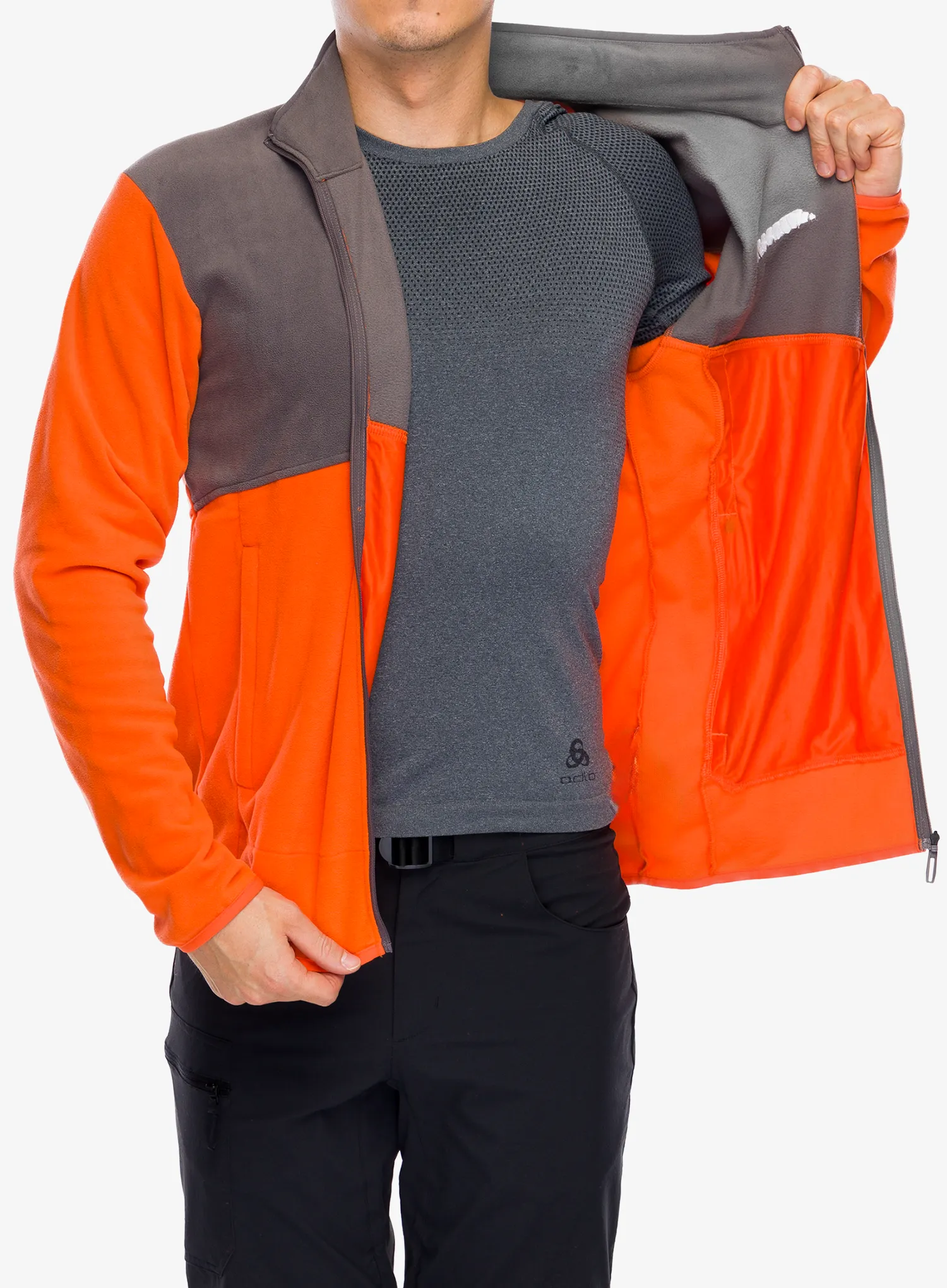 Flis adidas TERREX Multi Full Zip Fleece Jacket - semi impact orange/charcoal