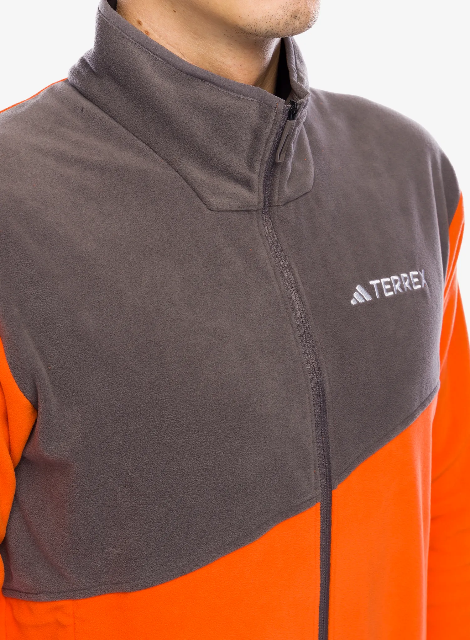 Flis adidas TERREX Multi Full Zip Fleece Jacket - semi impact orange/charcoal