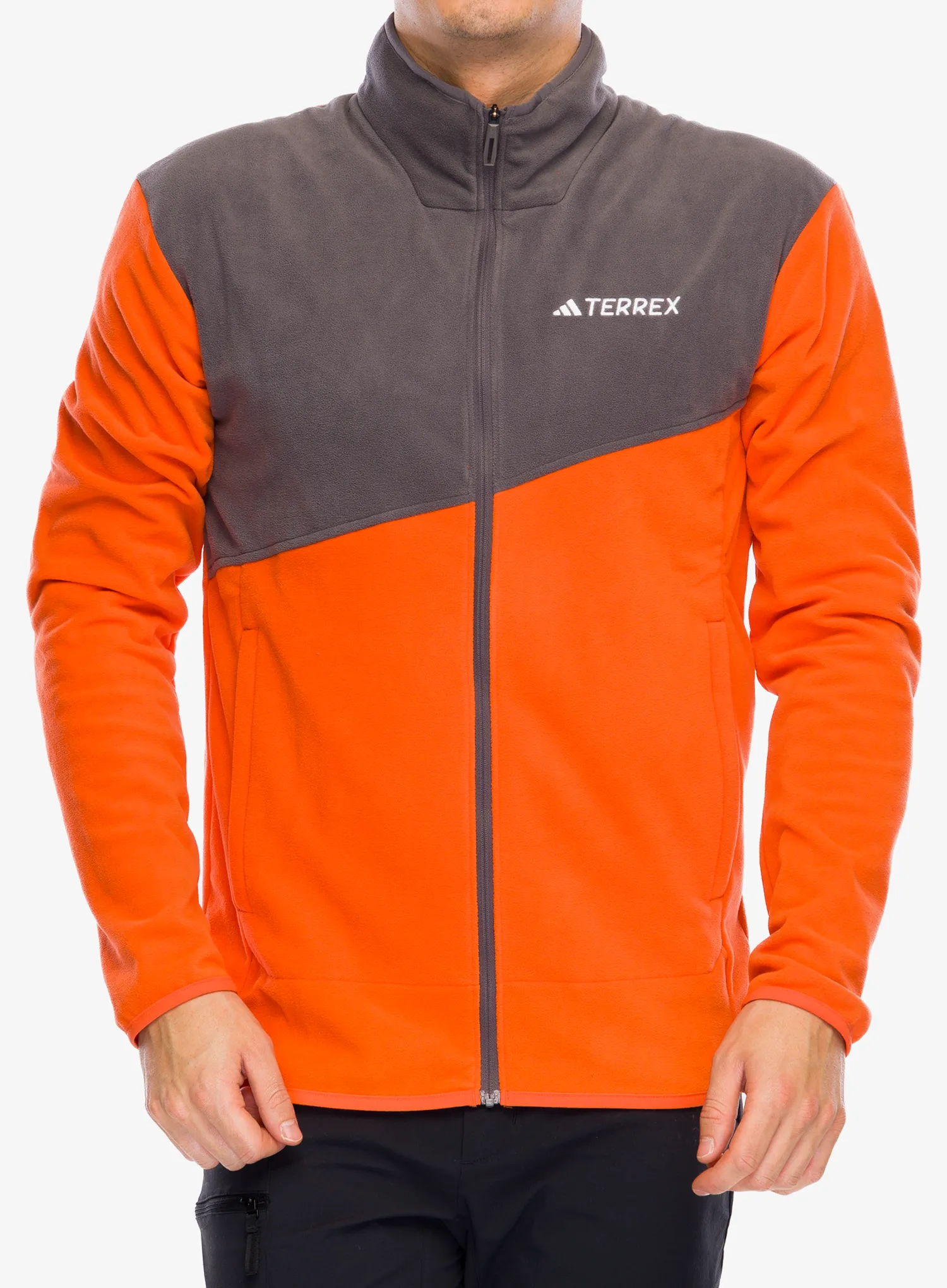 Flis adidas TERREX Multi Full Zip Fleece Jacket - semi impact orange/charcoal