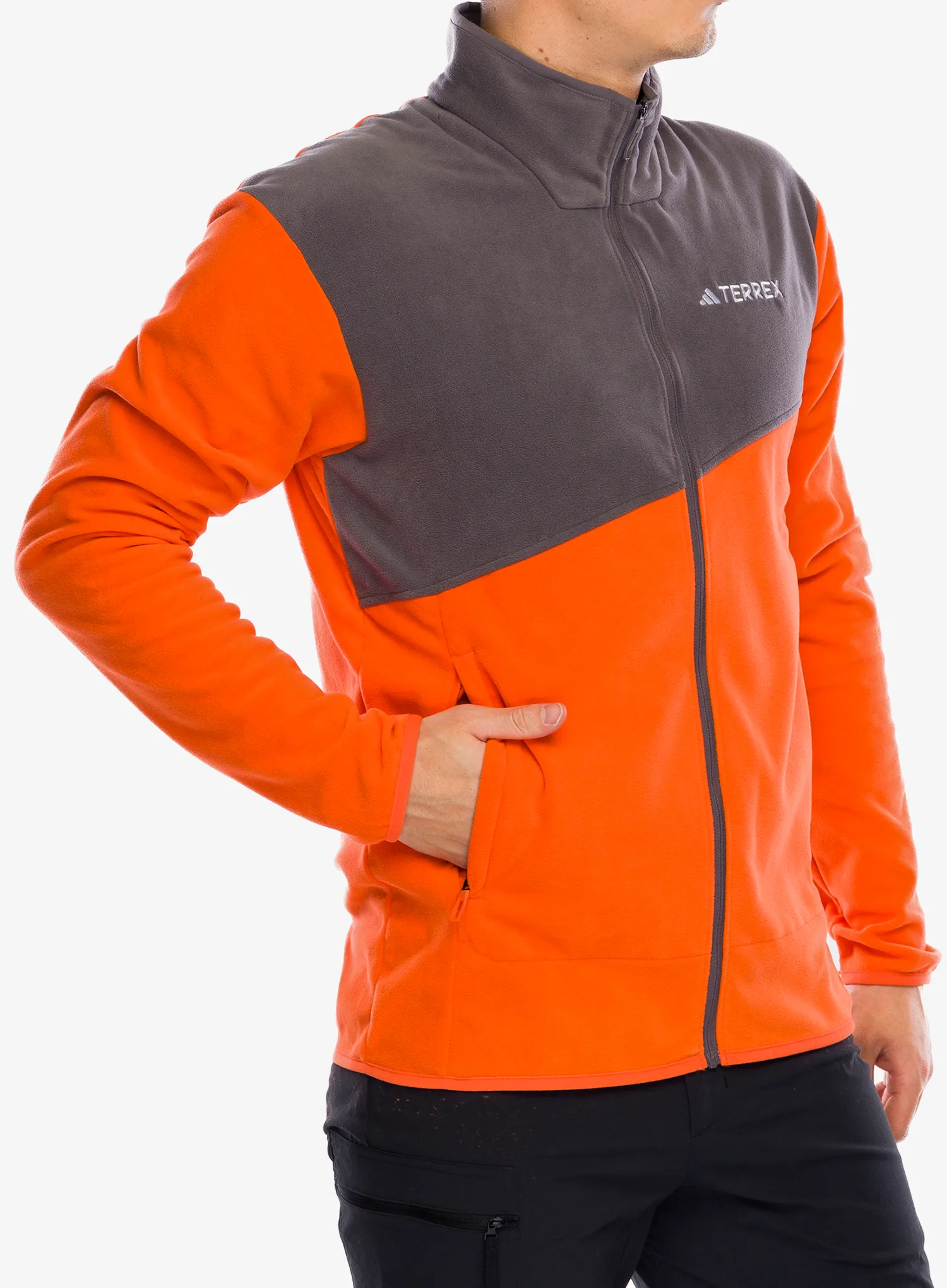 Flis adidas TERREX Multi Full Zip Fleece Jacket - semi impact orange/charcoal