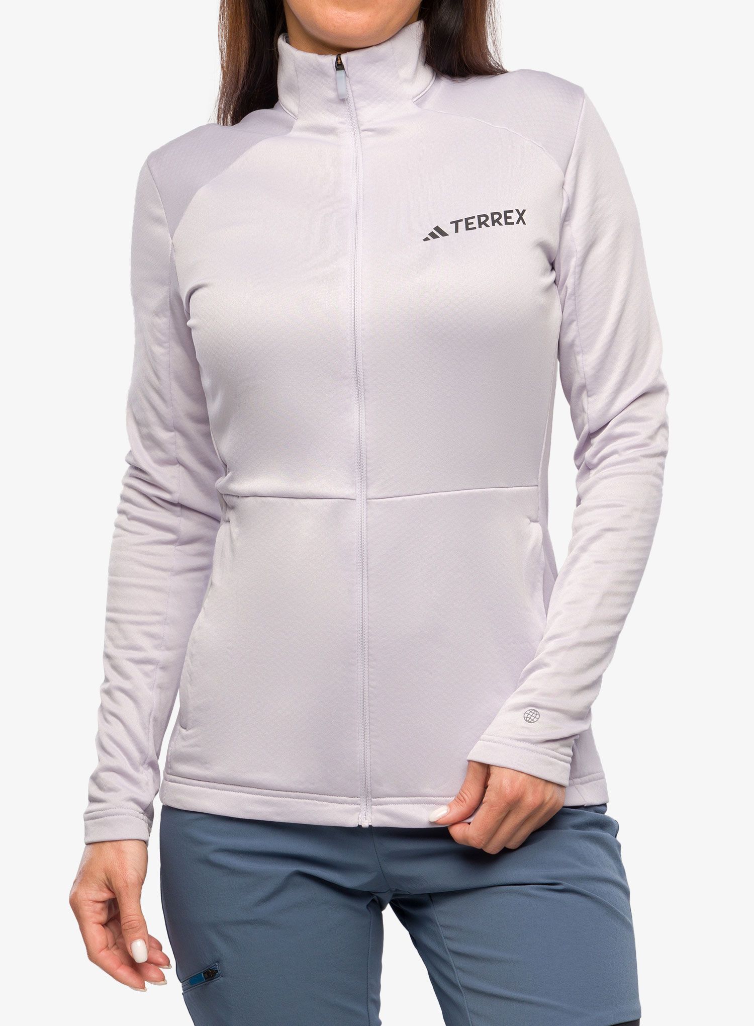Ženska jopica z zadrgo adidas TERREX Multi Full Zip Fleece Jacket - silver dawn