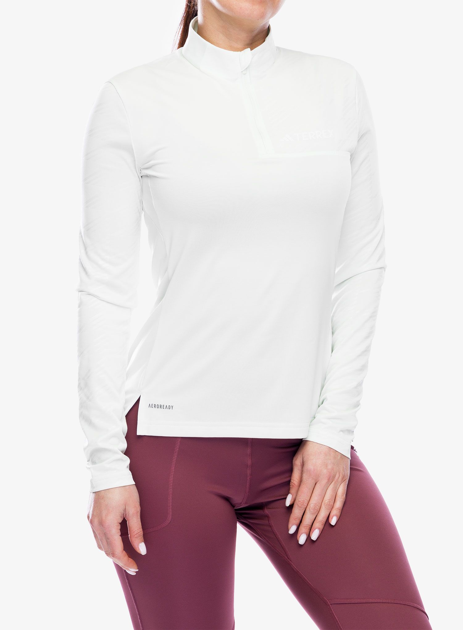 Ženska jopica adidas TERREX Multi Half-Zip LS Tee - crystal jade