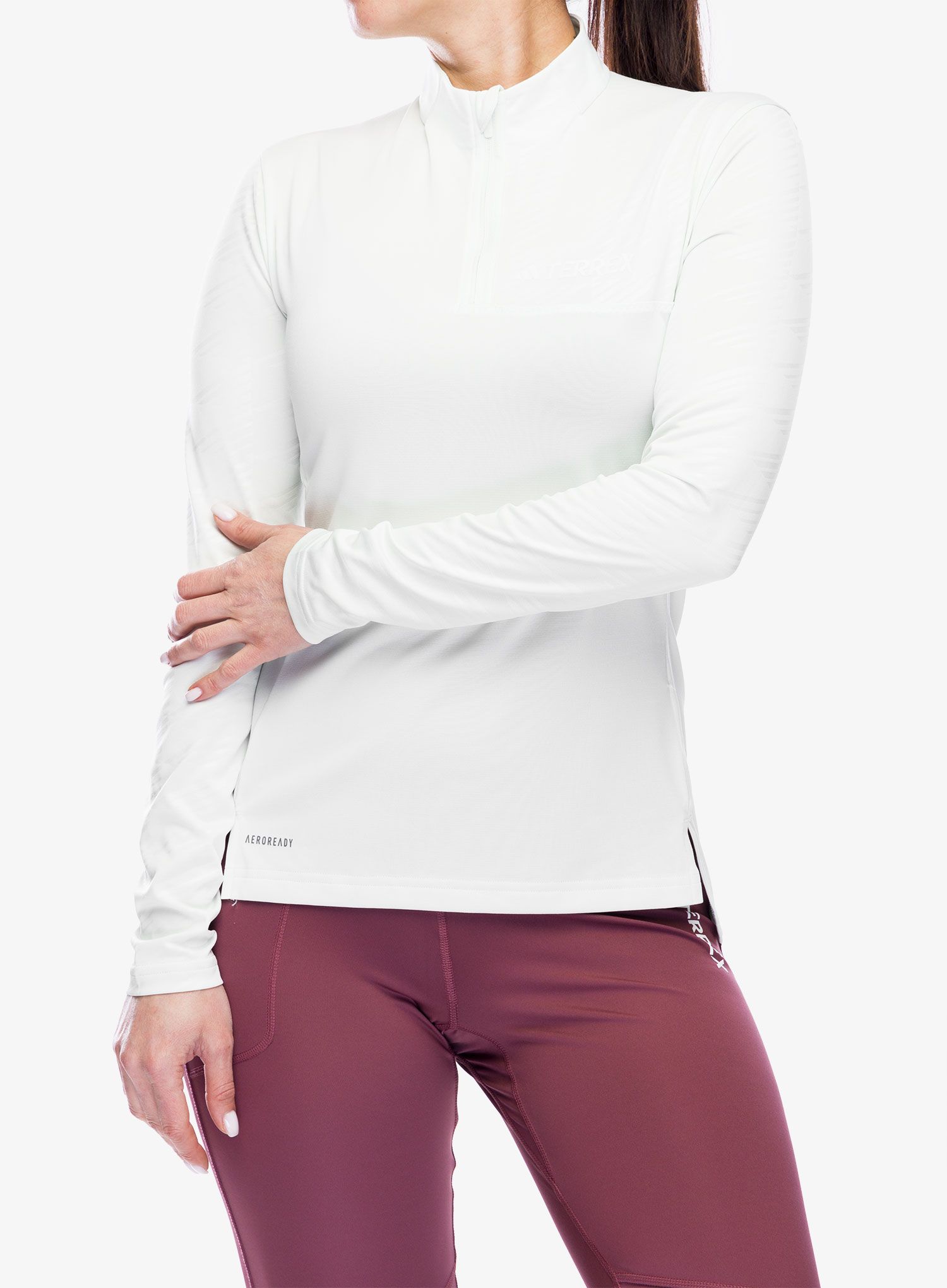 Ženska jopica adidas TERREX Multi Half-Zip LS Tee - crystal jade