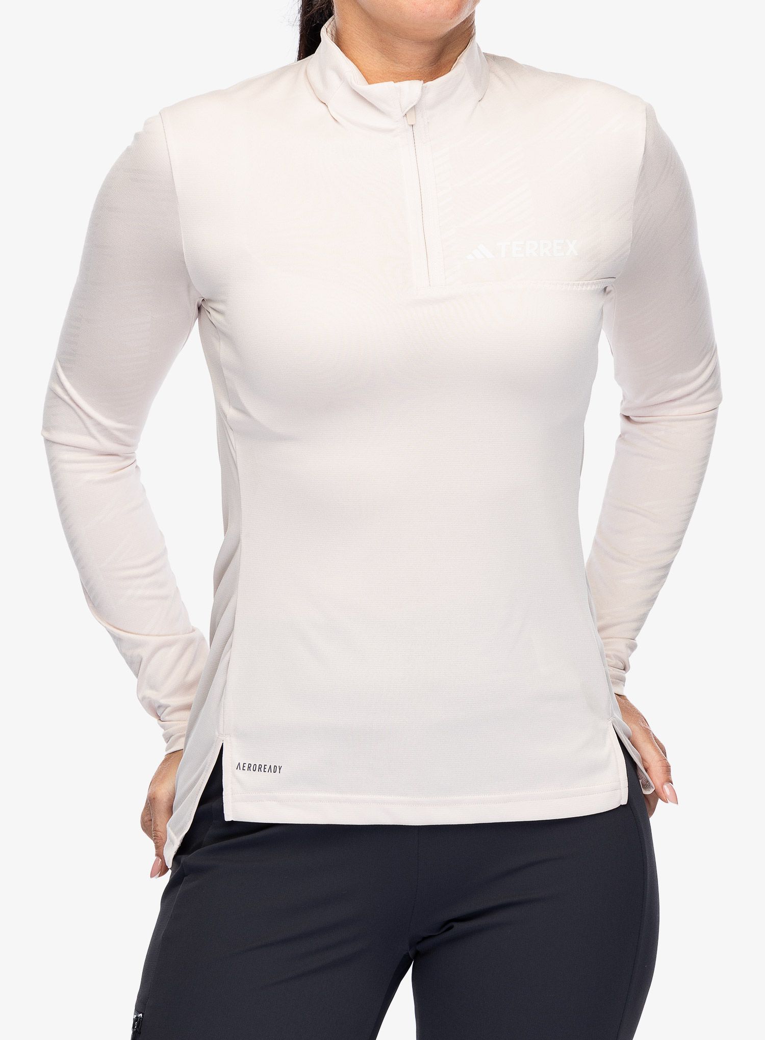 Ženska jopica adidas TERREX Multi Half-Zip LS Tee - putty mauve