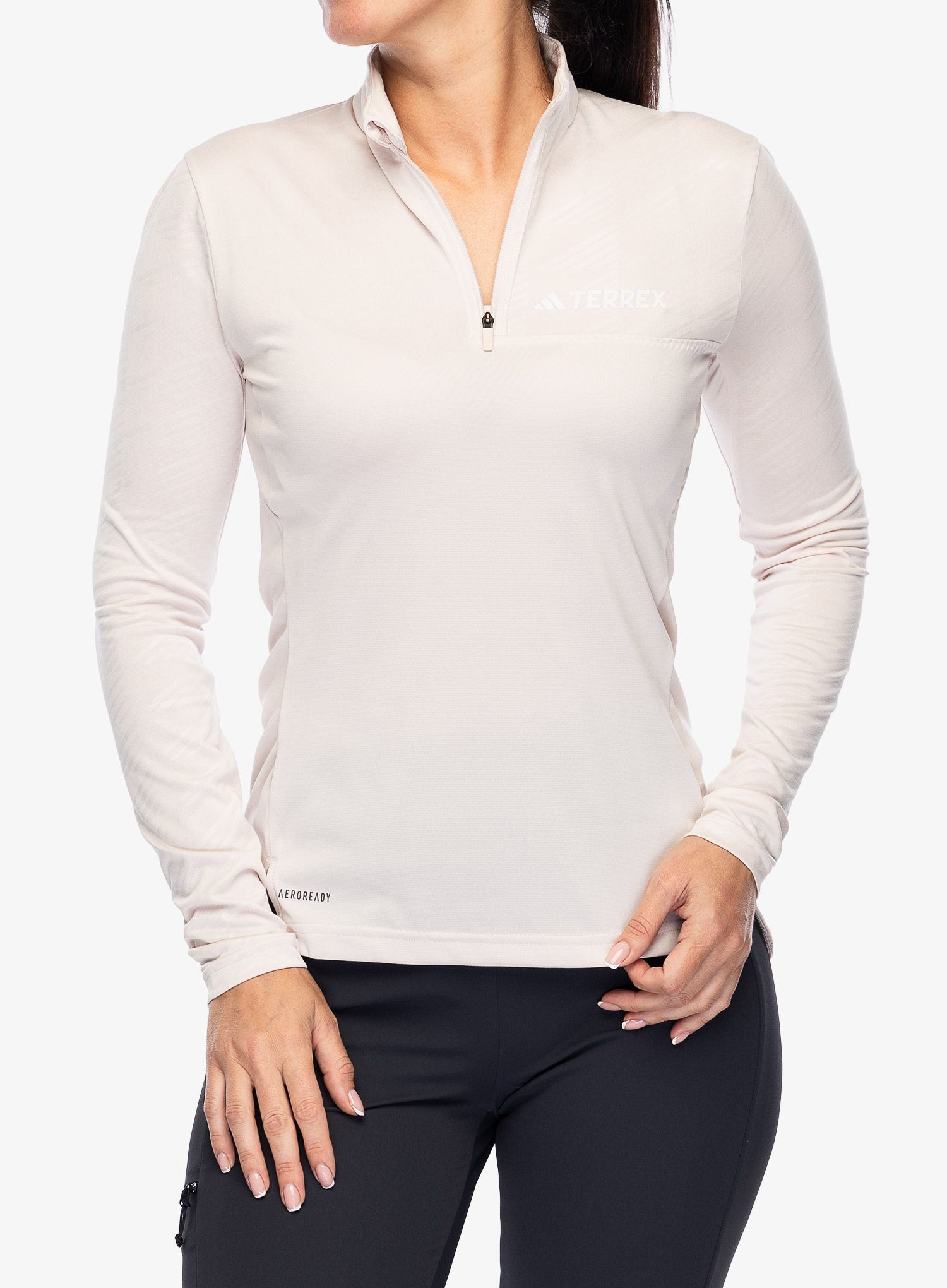 Ženska jopica adidas TERREX Multi Half-Zip LS Tee - putty mauve