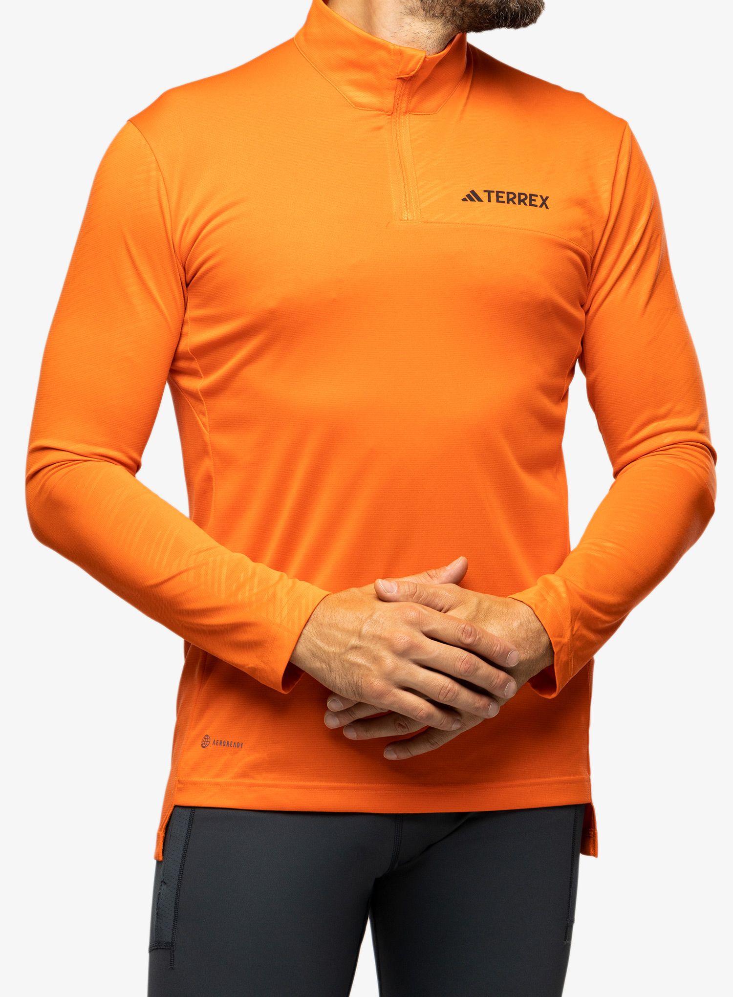 Puloverji brez kapuce adidas TERREX Multi Half-Zip LS Tee - semi impact orange