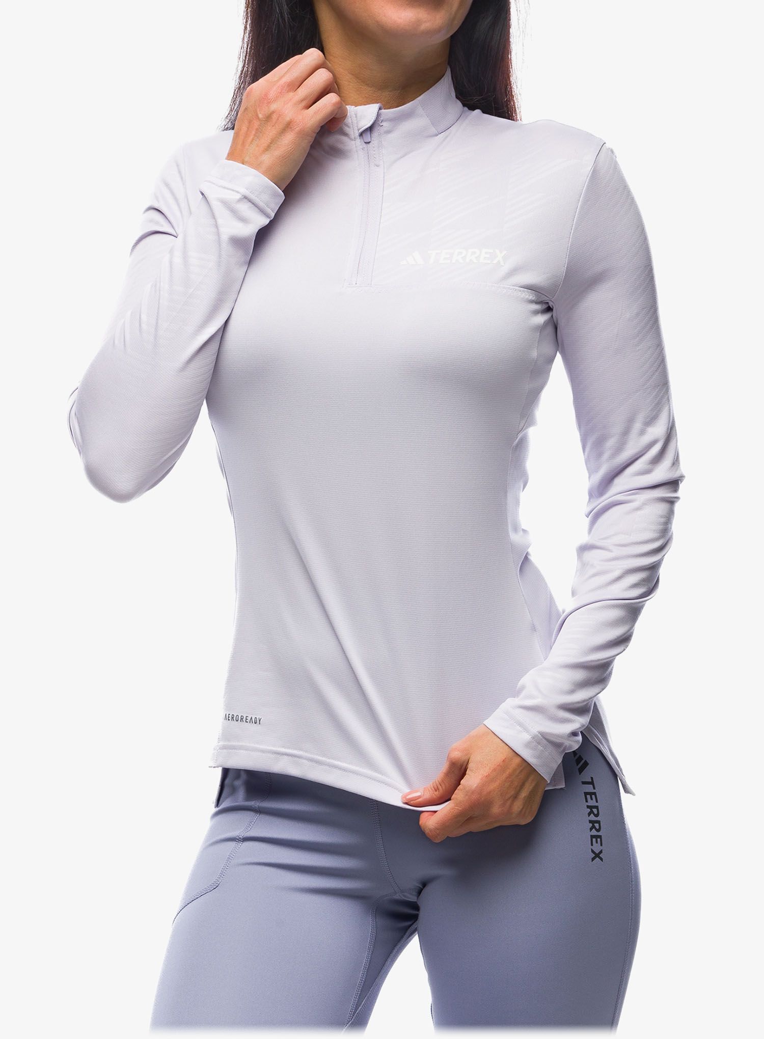 Ženska jopica adidas TERREX Multi Half-Zip LS Tee - sildaw/white