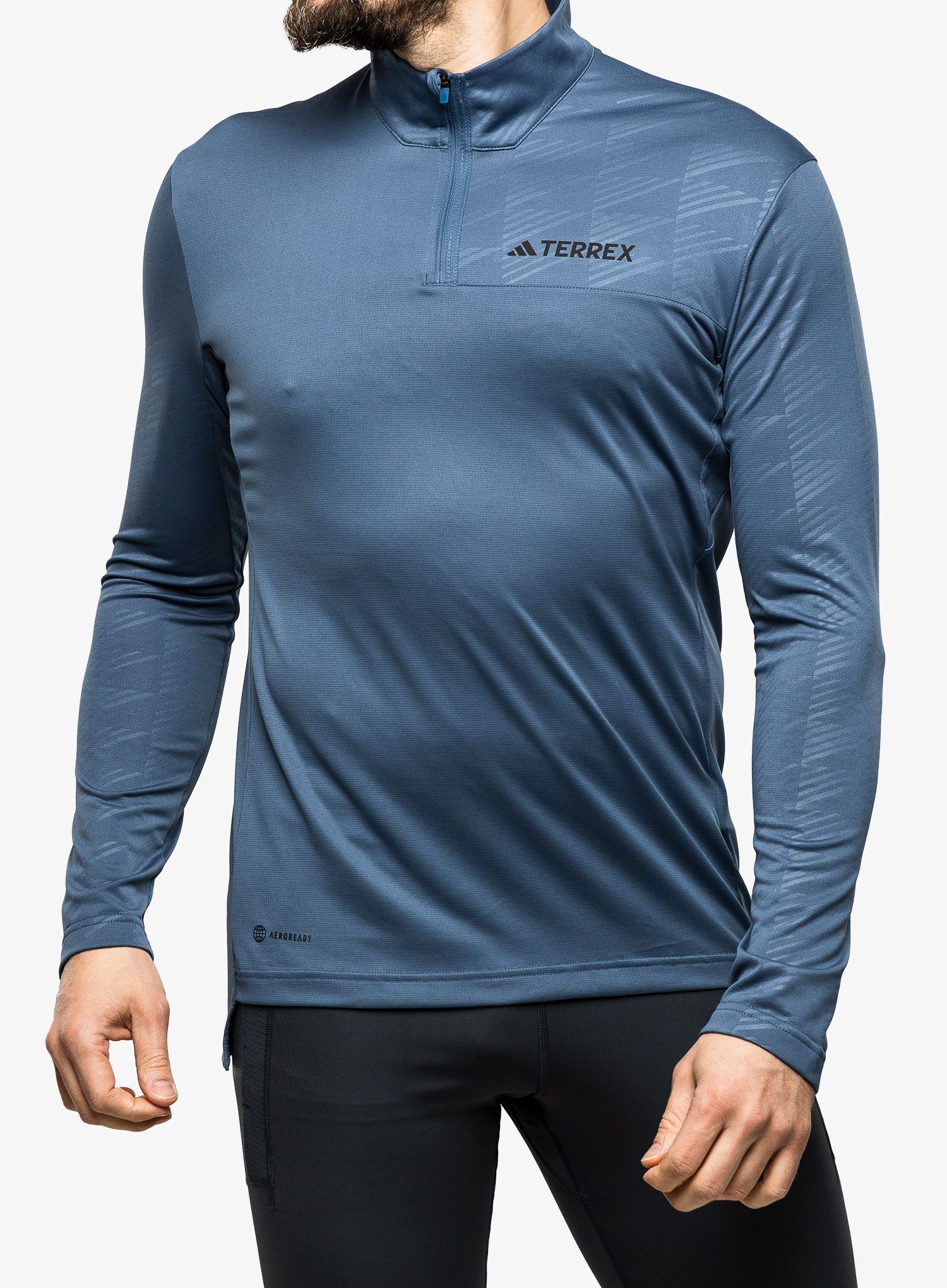 Moška jopica adidas TERREX Multi Half-Zip LS Tee - wonder steel
