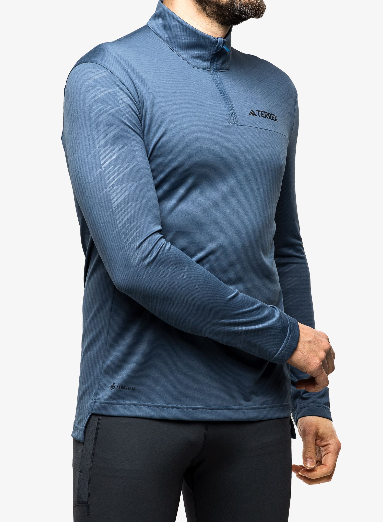 Moška jopica adidas TERREX Multi Half-Zip LS Tee - wonder steel