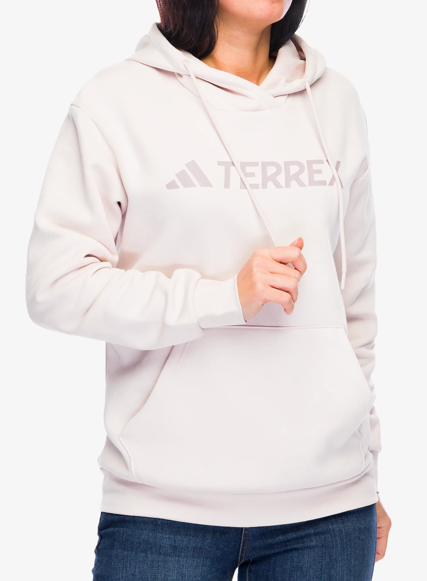 Ženska jopa s kapuco adidas TERREX Multi Large Logo Hoody - putty mauve