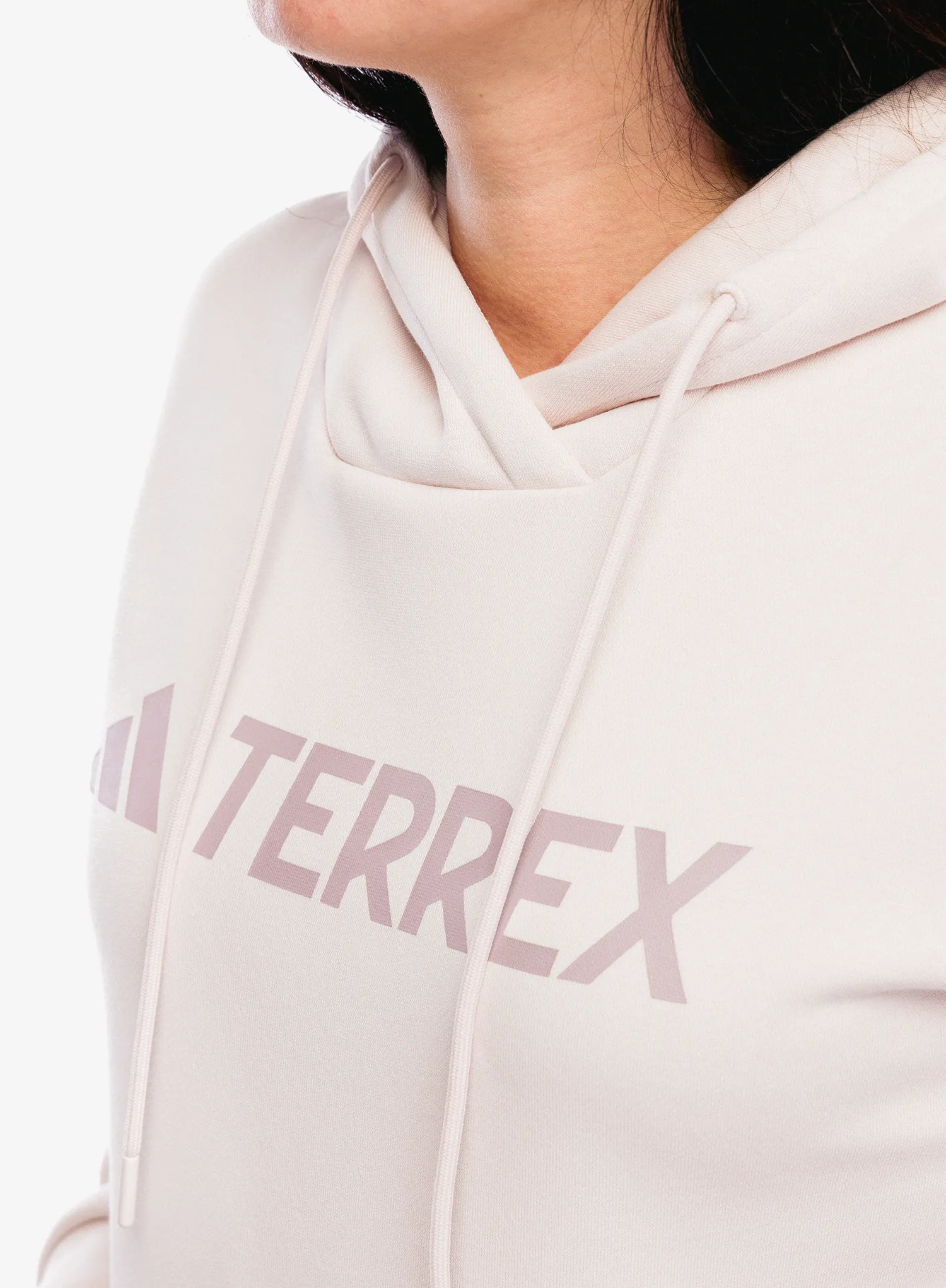 Ženska jopa s kapuco adidas TERREX Multi Large Logo Hoody - putty mauve