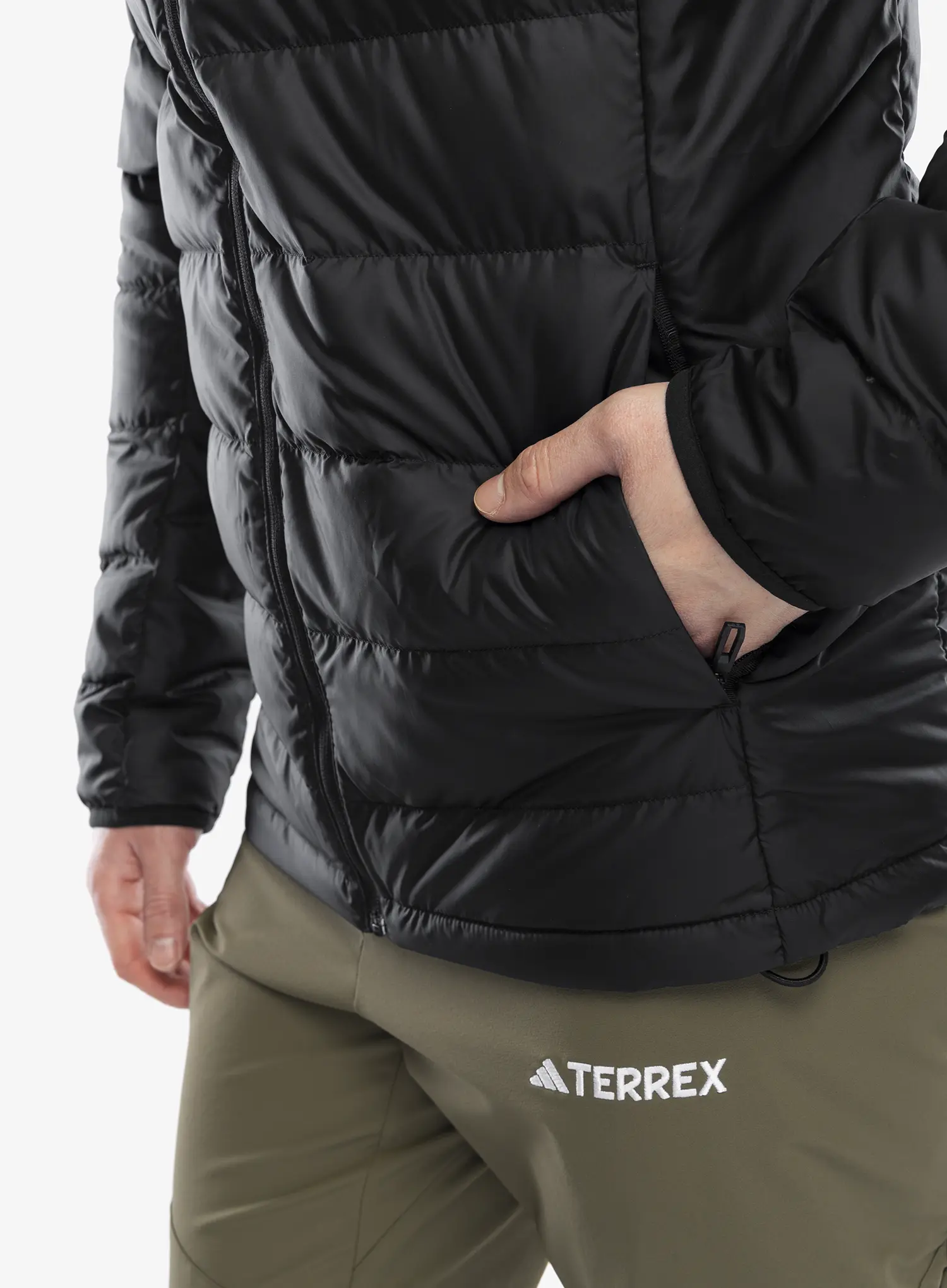 Puhovka adidas TERREX Multi Light Down Hooded Jacket - black