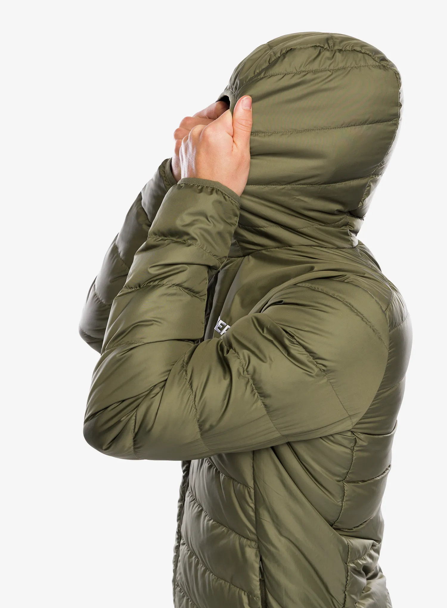 Puhovka adidas TERREX Multi Light Down Hooded Jacket - olive strata