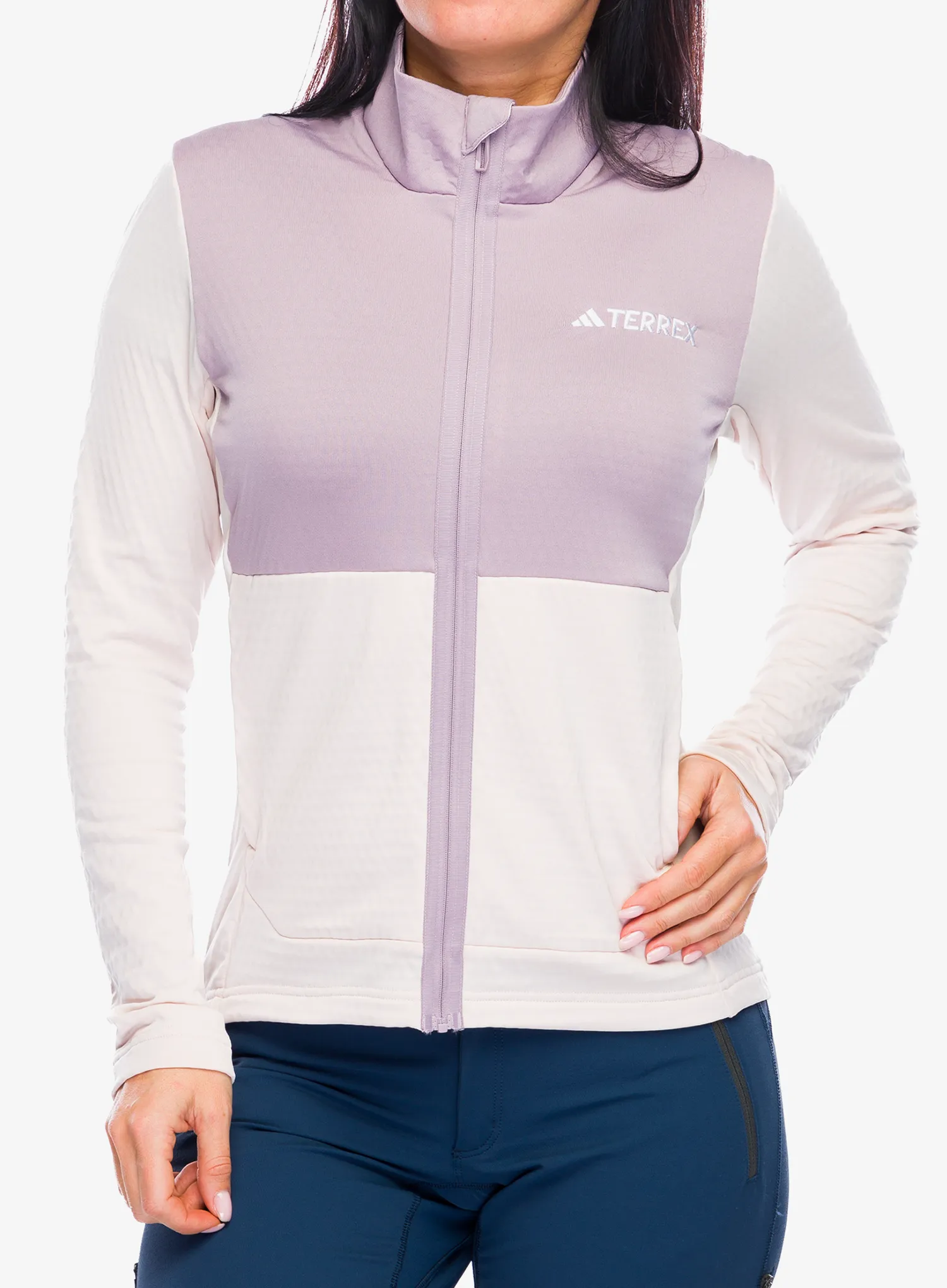 Ženska jopica adidas TERREX Multi Light Fleece Full Zip Jacket - putty mauve/preloved fig