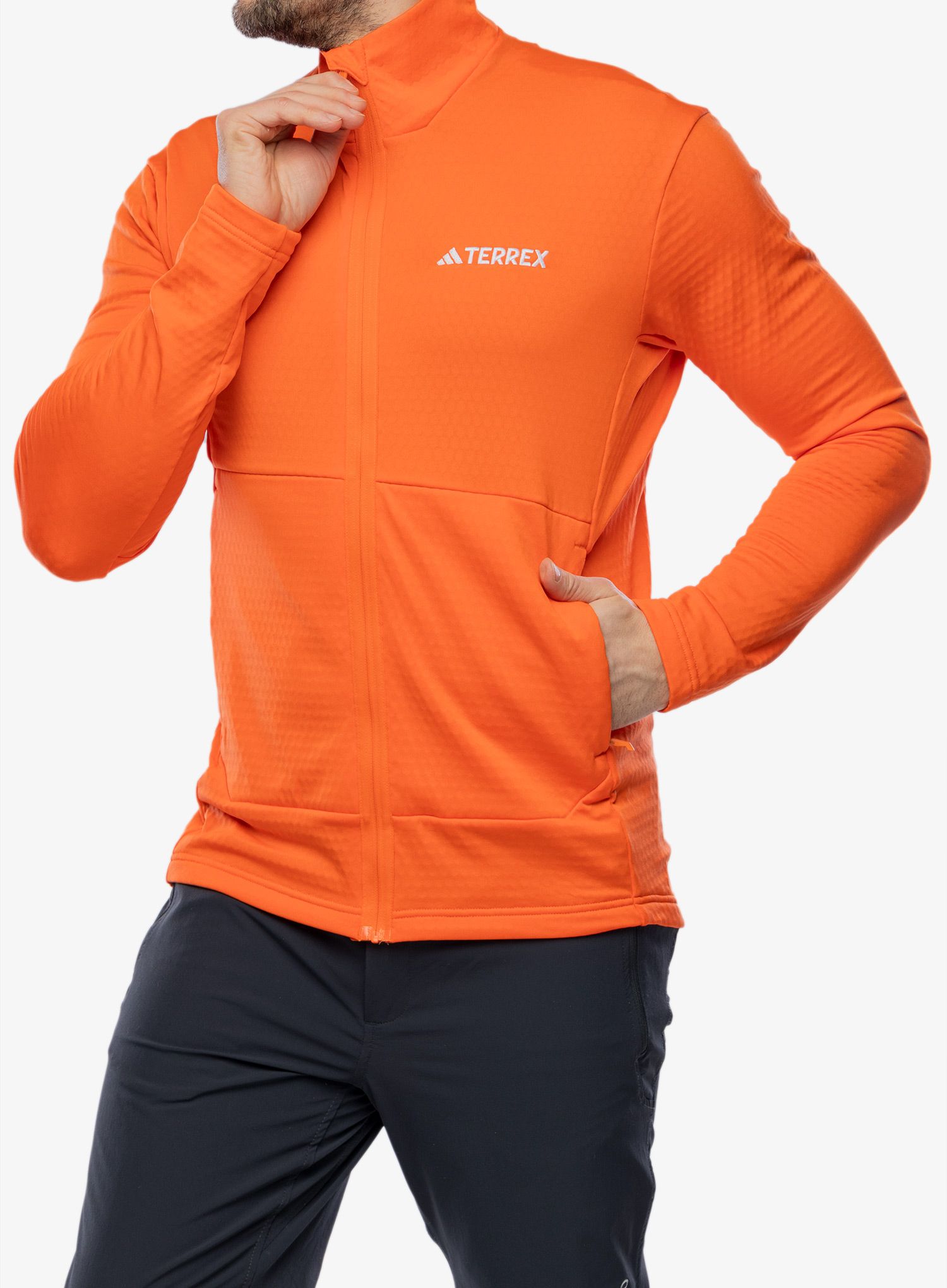 Flis adidas TERREX Multi Light Fleece Full Zip Jacket - semi impact orange