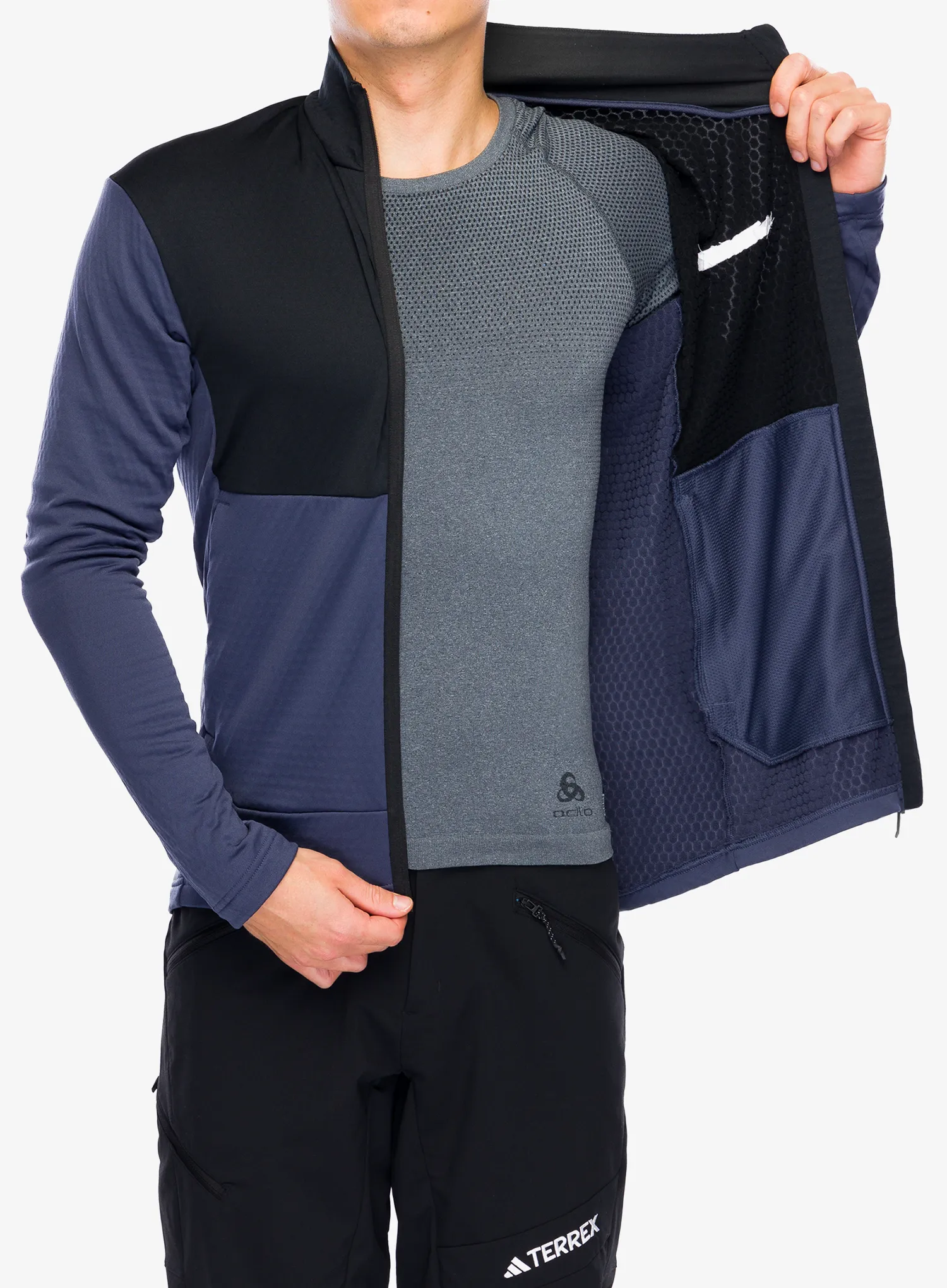 Flis adidas TERREX Multi Light Fleece Full Zip Jacket - shadow navy/black