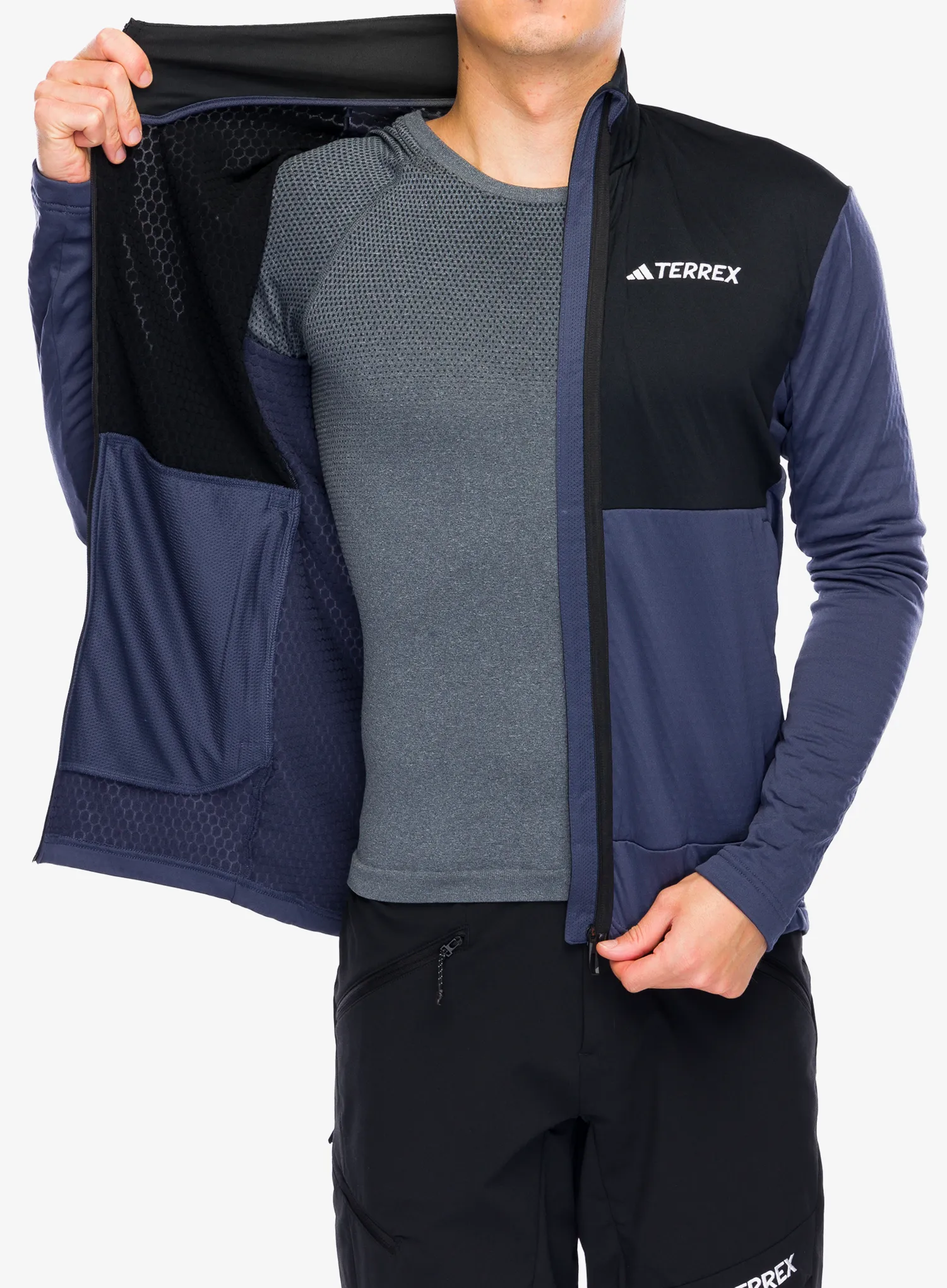 Flis adidas TERREX Multi Light Fleece Full Zip Jacket - shadow navy/black