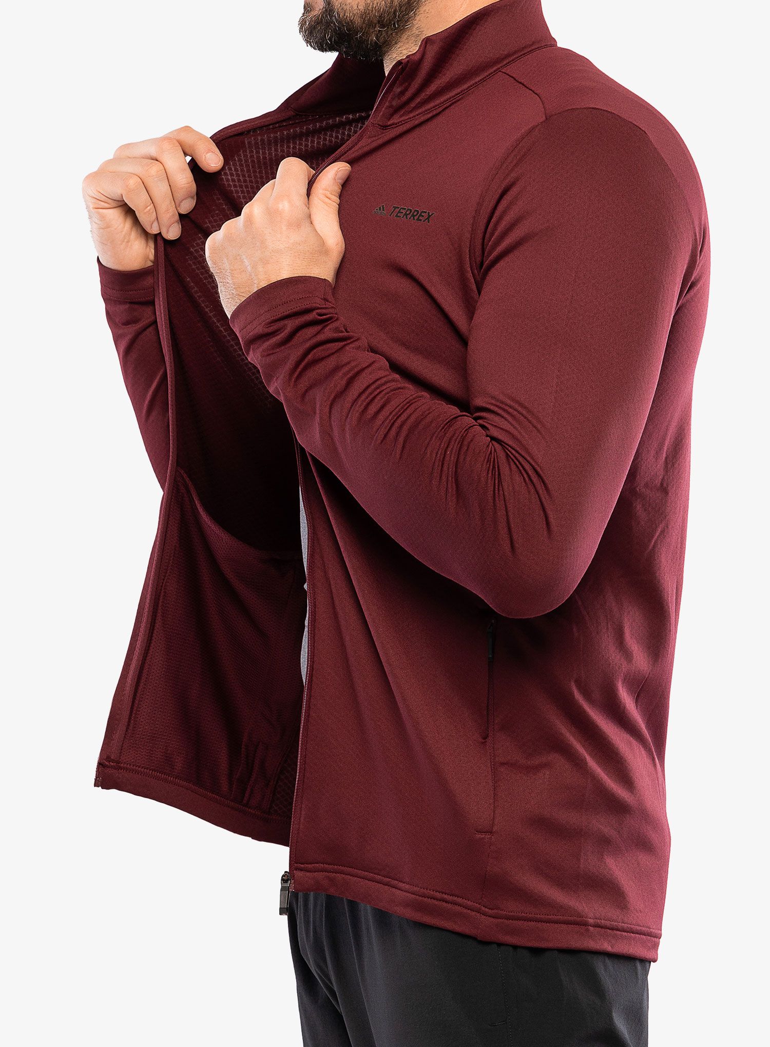 Flis adidas TERREX Multi Primegreen Full-Zip Fleece Jkt - shadow red