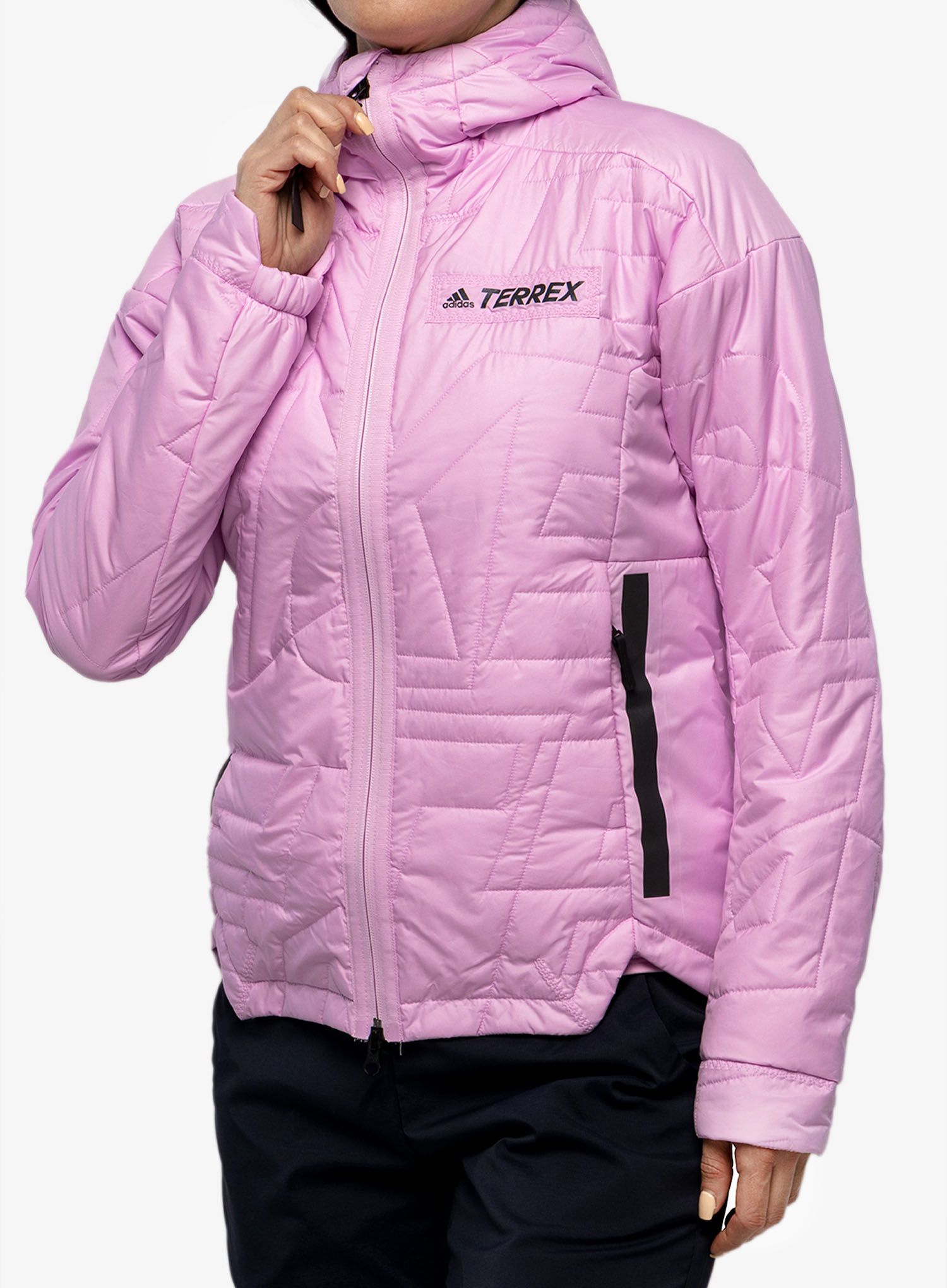 Sintetična jakna adidas TERREX Myshelter PrimaLoft Hooded Padded Jkt - bliss lilac