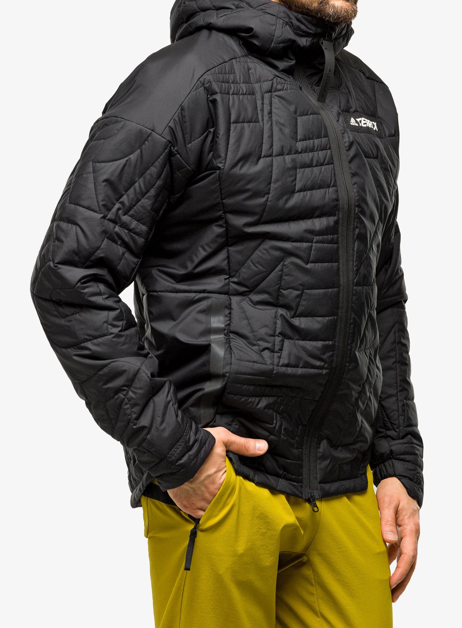 Sintetična jakna adidas TERREX Myshelter Primaloft Hooded Padded Jkt - black