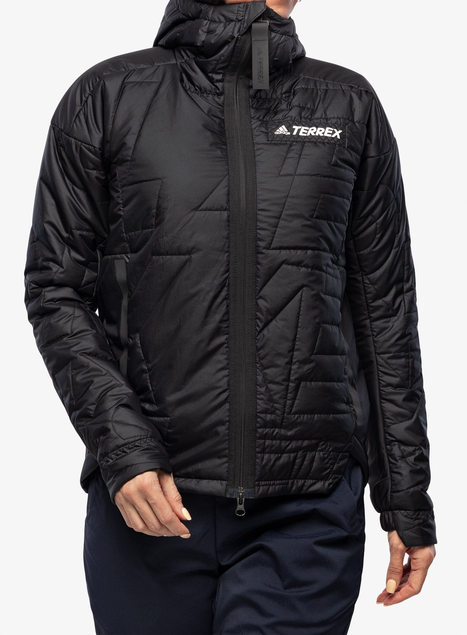 Ženska jakna adidas TERREX Myshelter Primaloft Hooded Padded Jkt - black