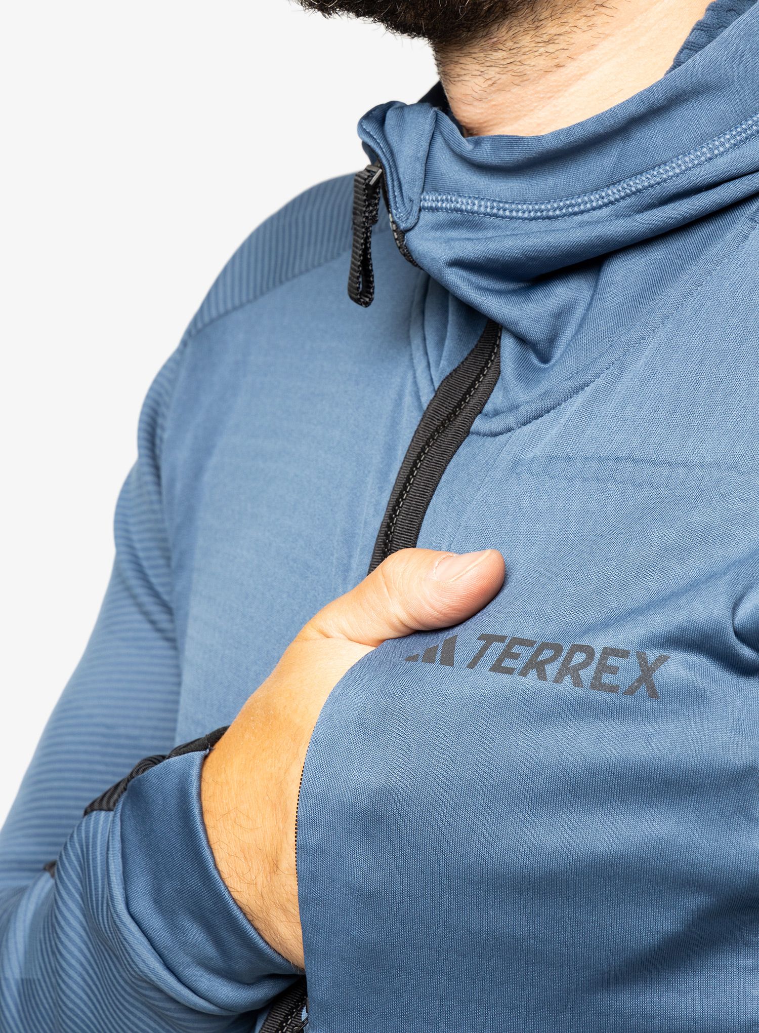 Jopica s kapuco adidas TERREX Tech Flooce Hooded - wonder steel