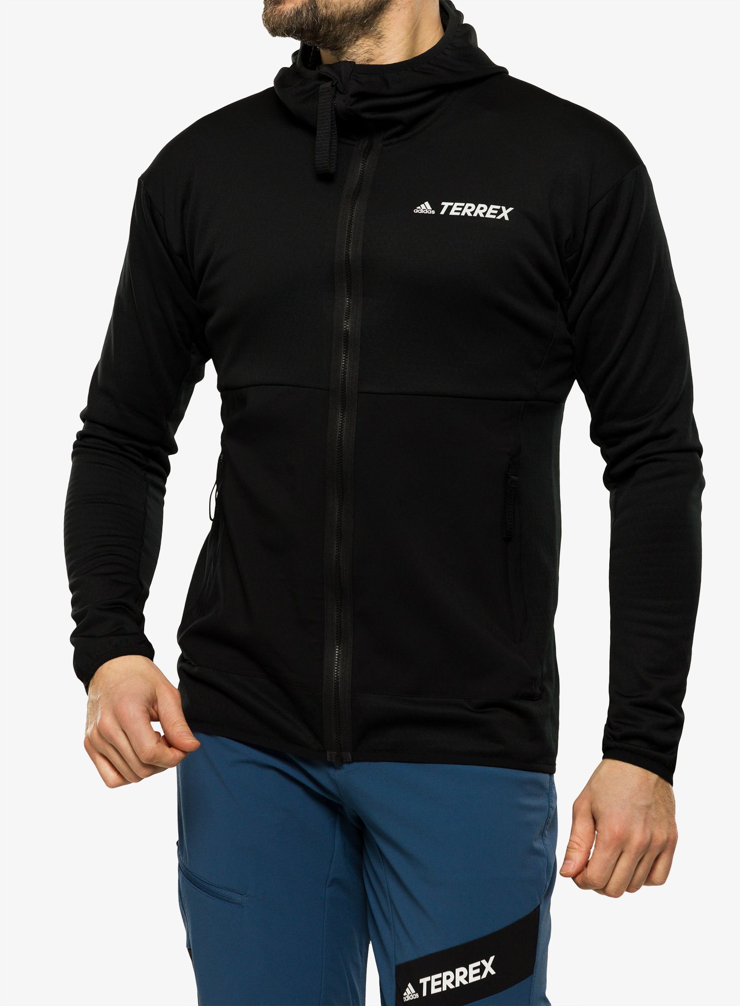 Flis adidas TERREX Tech Flooce Light Hooded Fleece - black