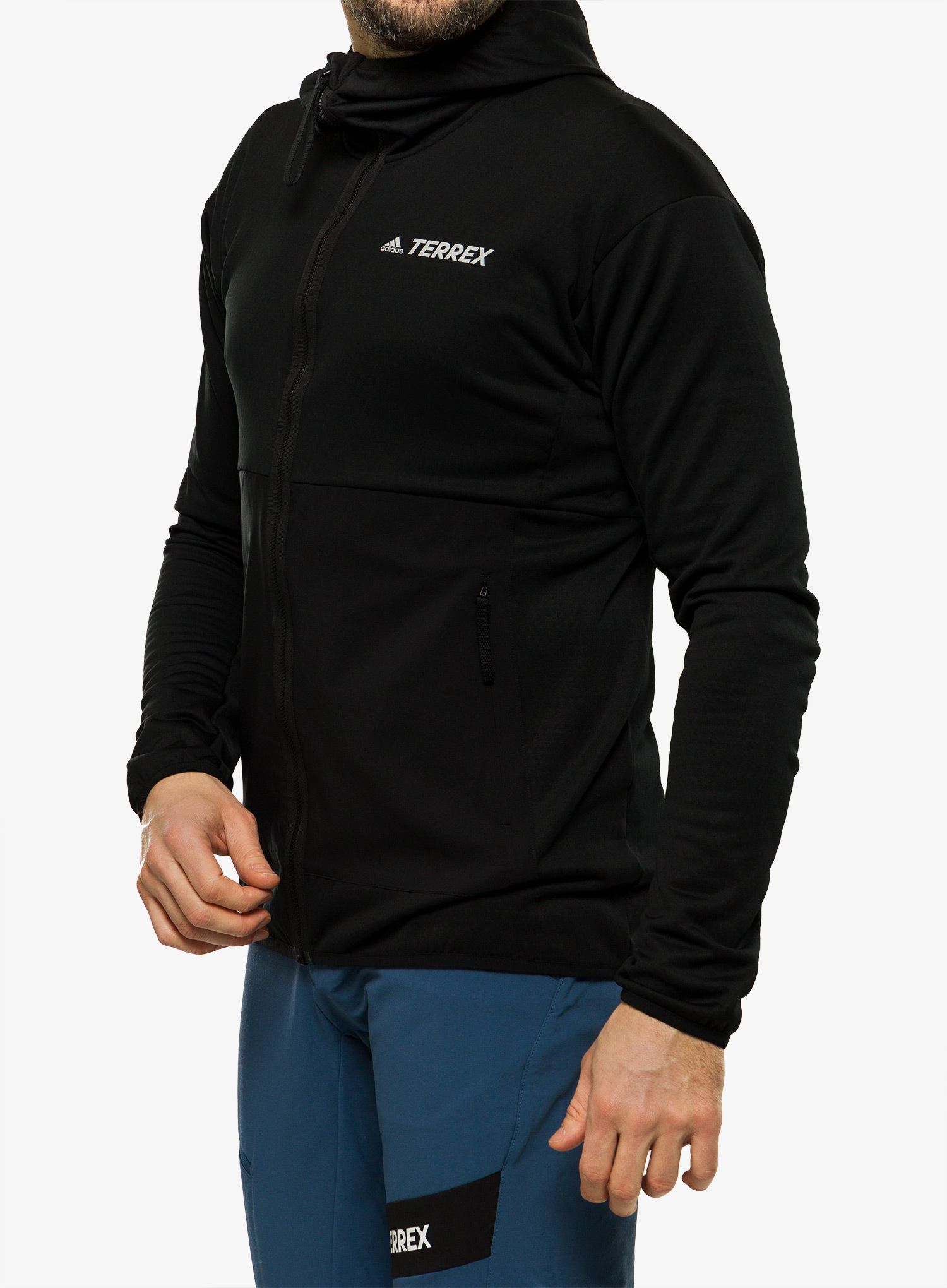 Flis adidas TERREX Tech Flooce Light Hooded Fleece - black