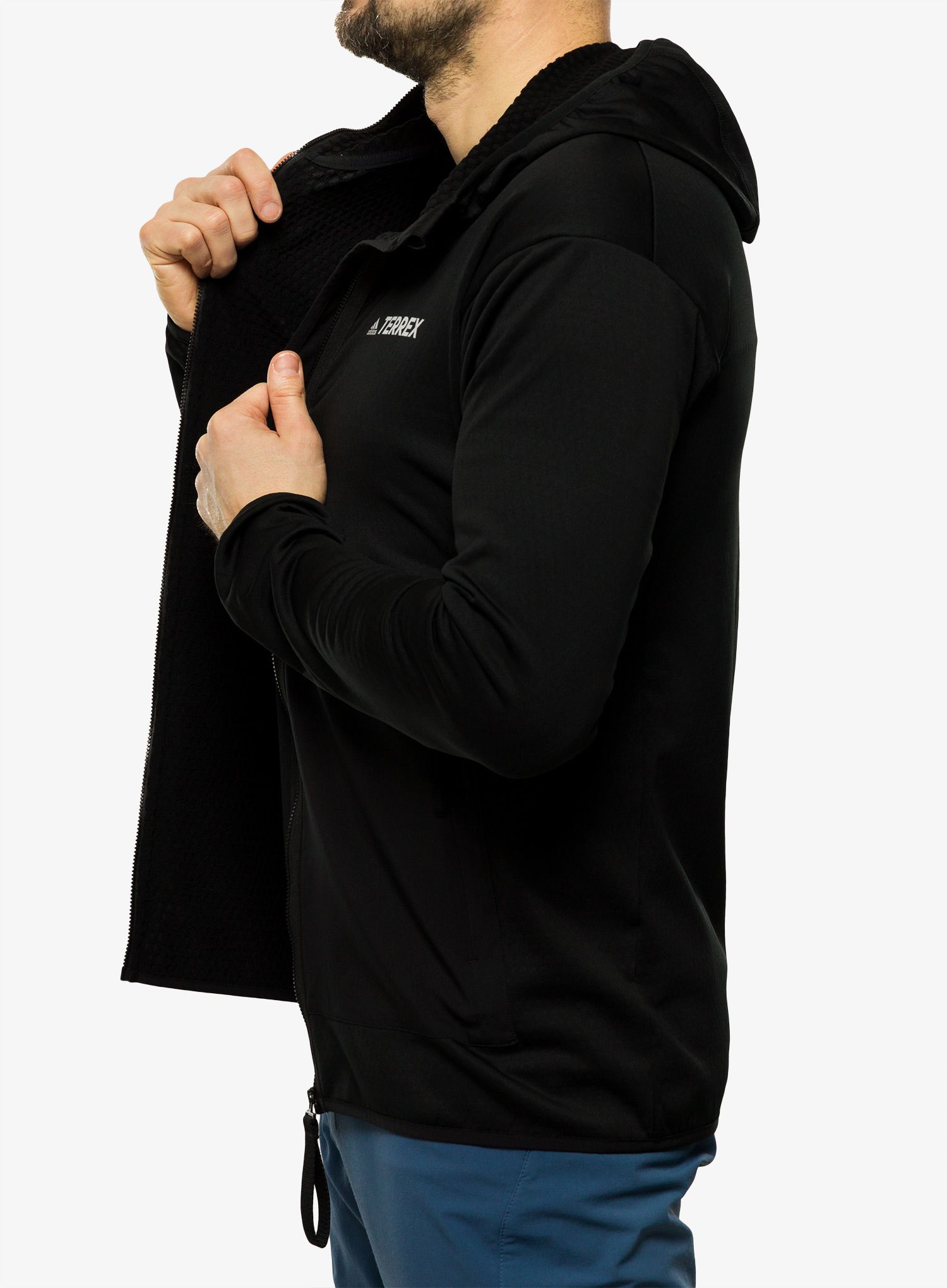 Flis adidas TERREX Tech Flooce Light Hooded Fleece - black