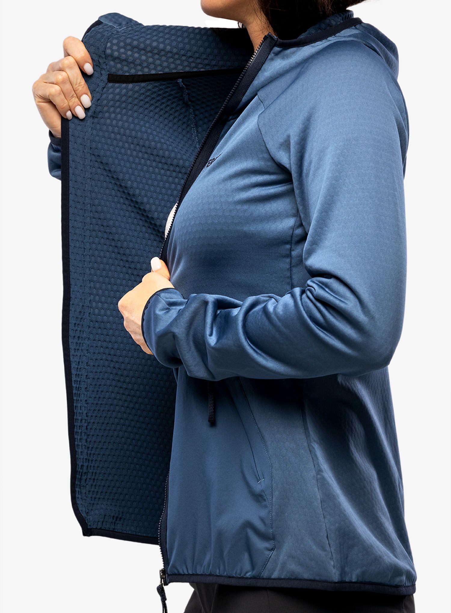 Ženska jopa s kapuco adidas TERREX Tech Flooce Light Hooded Fleece - wonder steel