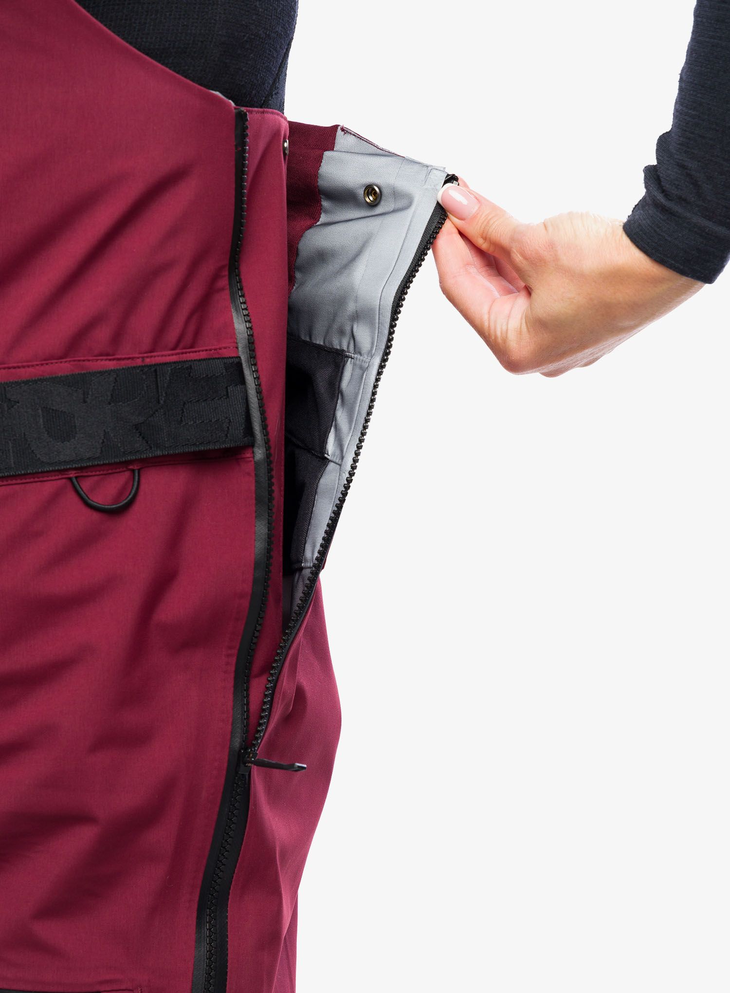 Ženske nepremočljive hlače adidas TERREX Techrock 3L GORE-TEX Bib Pants - shadow red