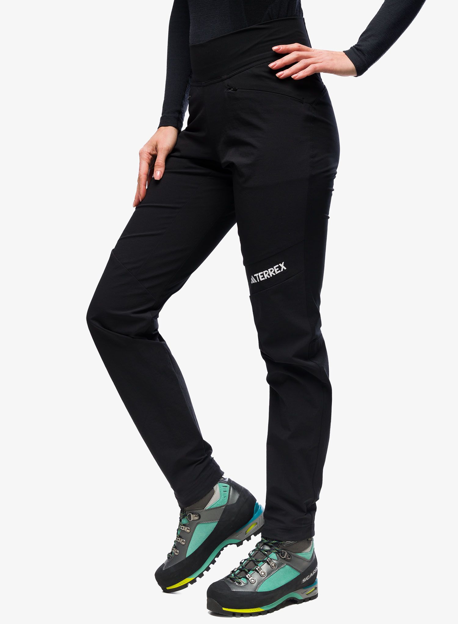 Ženske softshell hlače adidas TERREX Techrock Alpine Climbing Pants - black