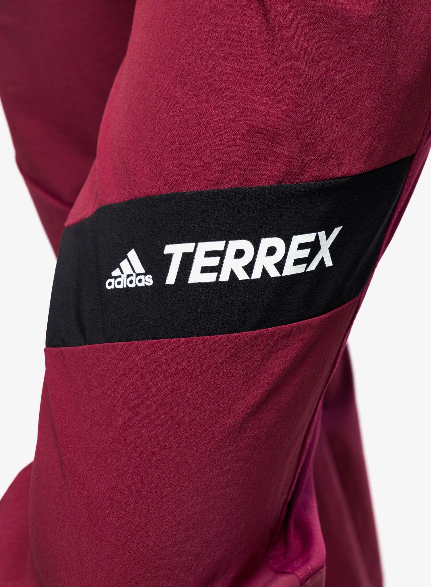 Ženske softshell hlače adidas TERREX Techrock Alpine Climbing Pants - shadow red