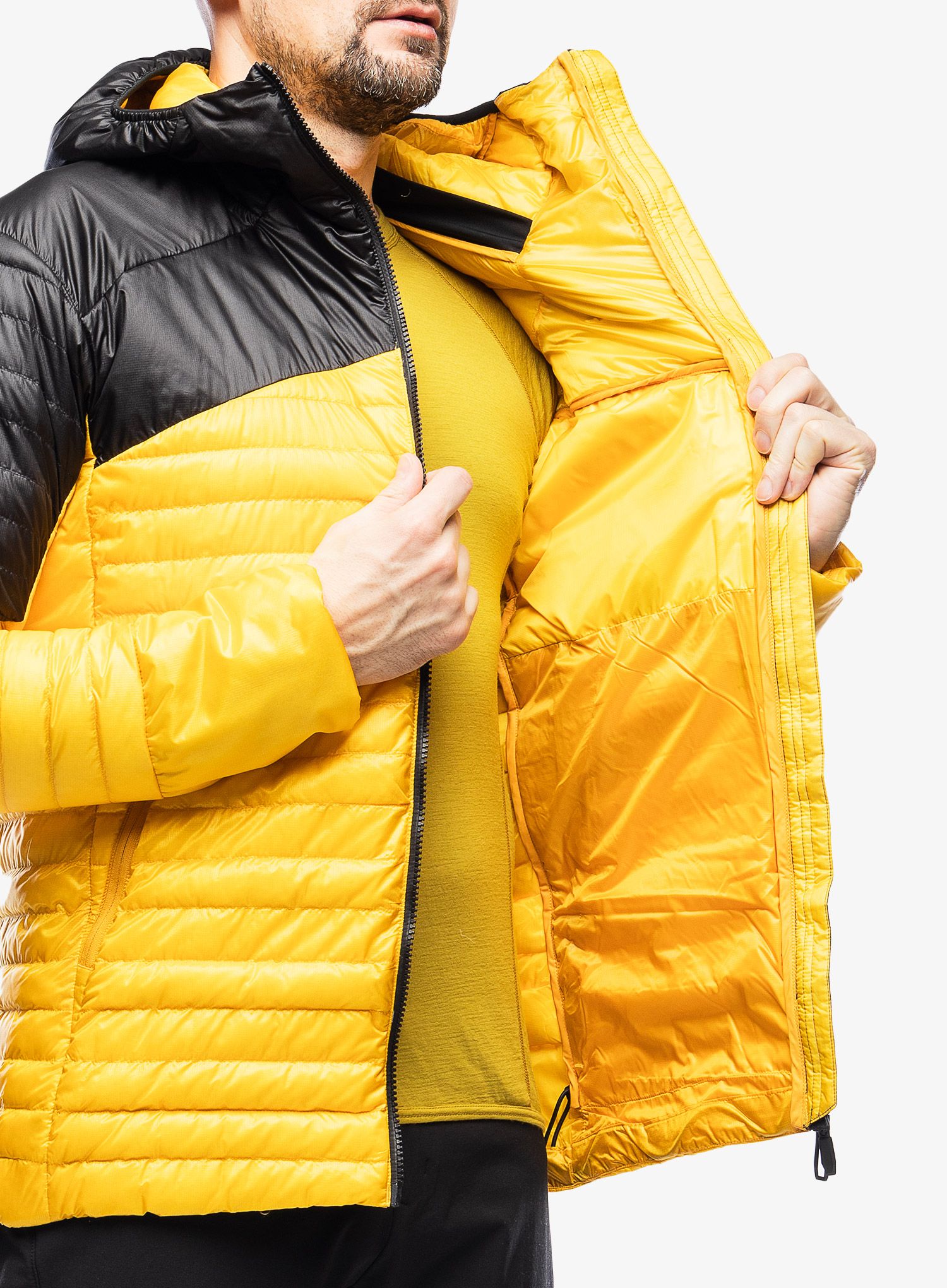 Moška puhovka adidas TERREX Techrock Down Hooded Jacket - preyel/black