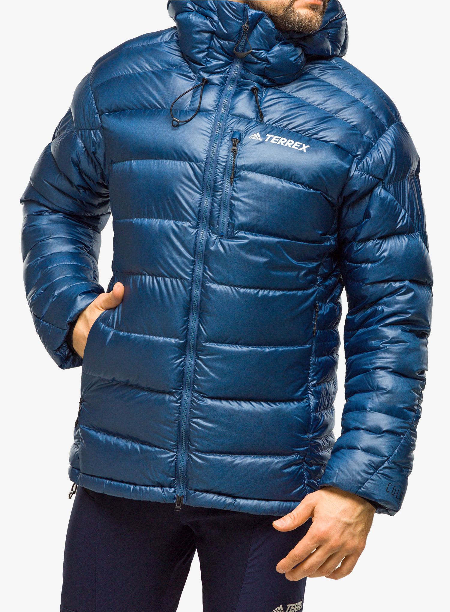 Puhovka adidas TERREX Techrock Down Hooded Parka - wonder steel