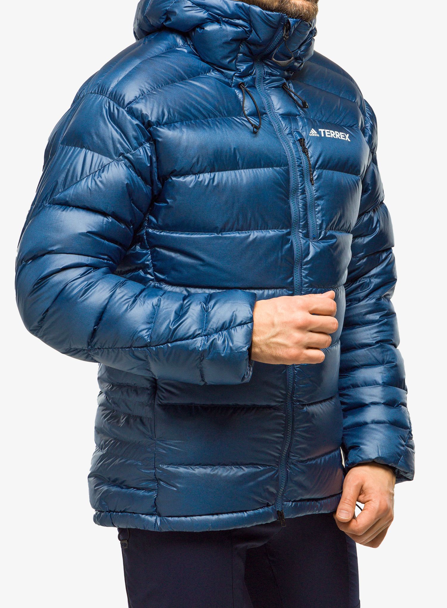 Puhovka adidas TERREX Techrock Down Hooded Parka - wonder steel