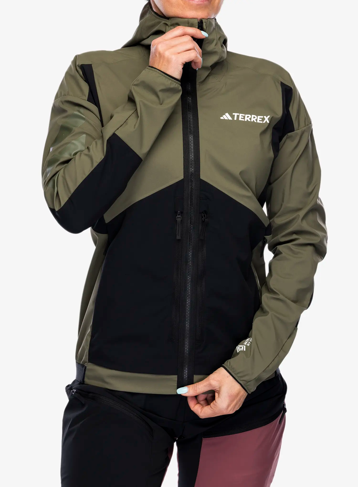 Ženska softshell jakna adidas TERREX Techrock GORE-TEX WINDSTOPPER Softshell Jkt - olive strata/black
