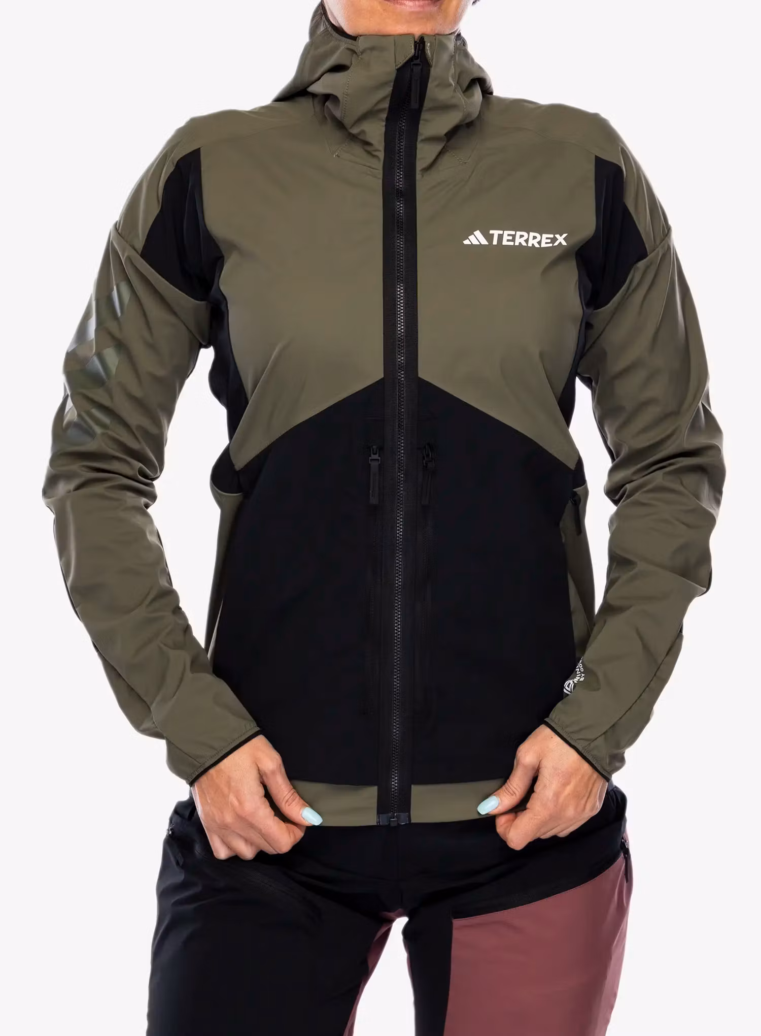 Ženska softshell jakna adidas TERREX Techrock GORE-TEX WINDSTOPPER Softshell Jkt - olive strata/black