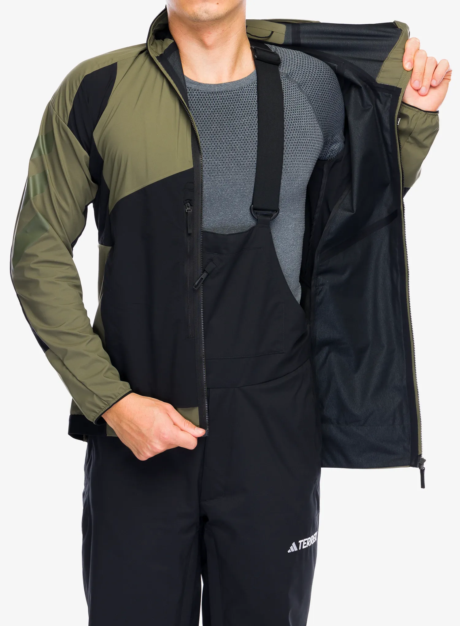 Softshell jakna adidas TERREX Techrock GORE-TEX WINDSTOPPER Softshell Jkt - olive strata/black