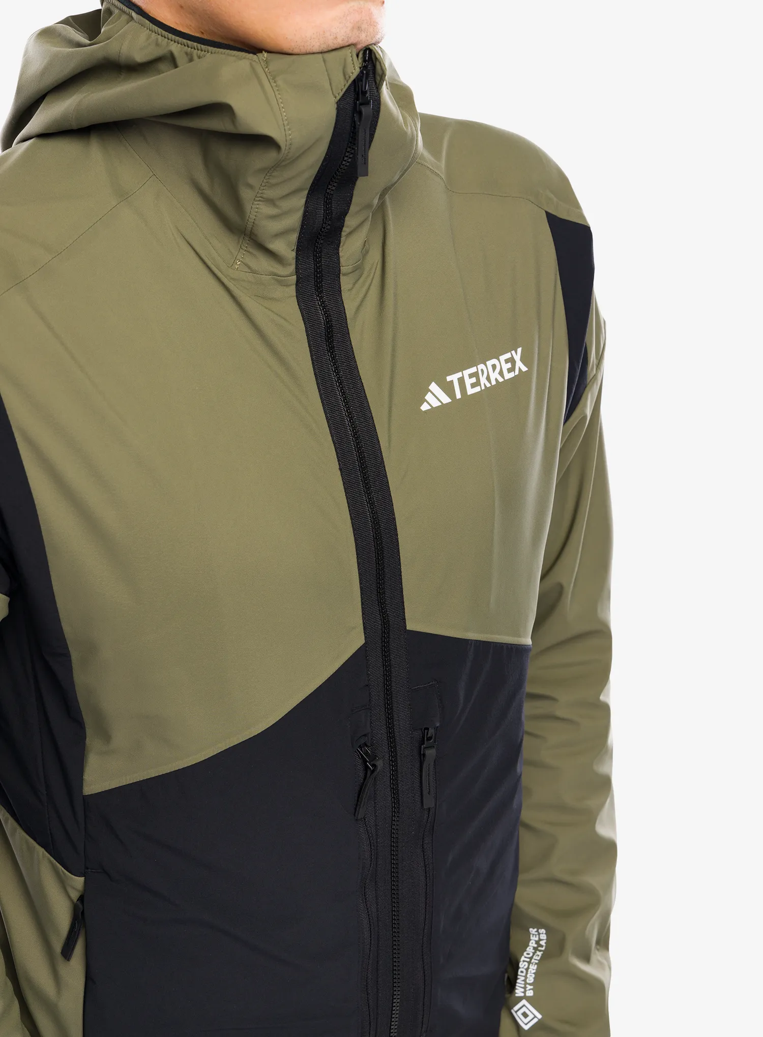 Softshell jakna adidas TERREX Techrock GORE-TEX WINDSTOPPER Softshell Jkt - olive strata/black