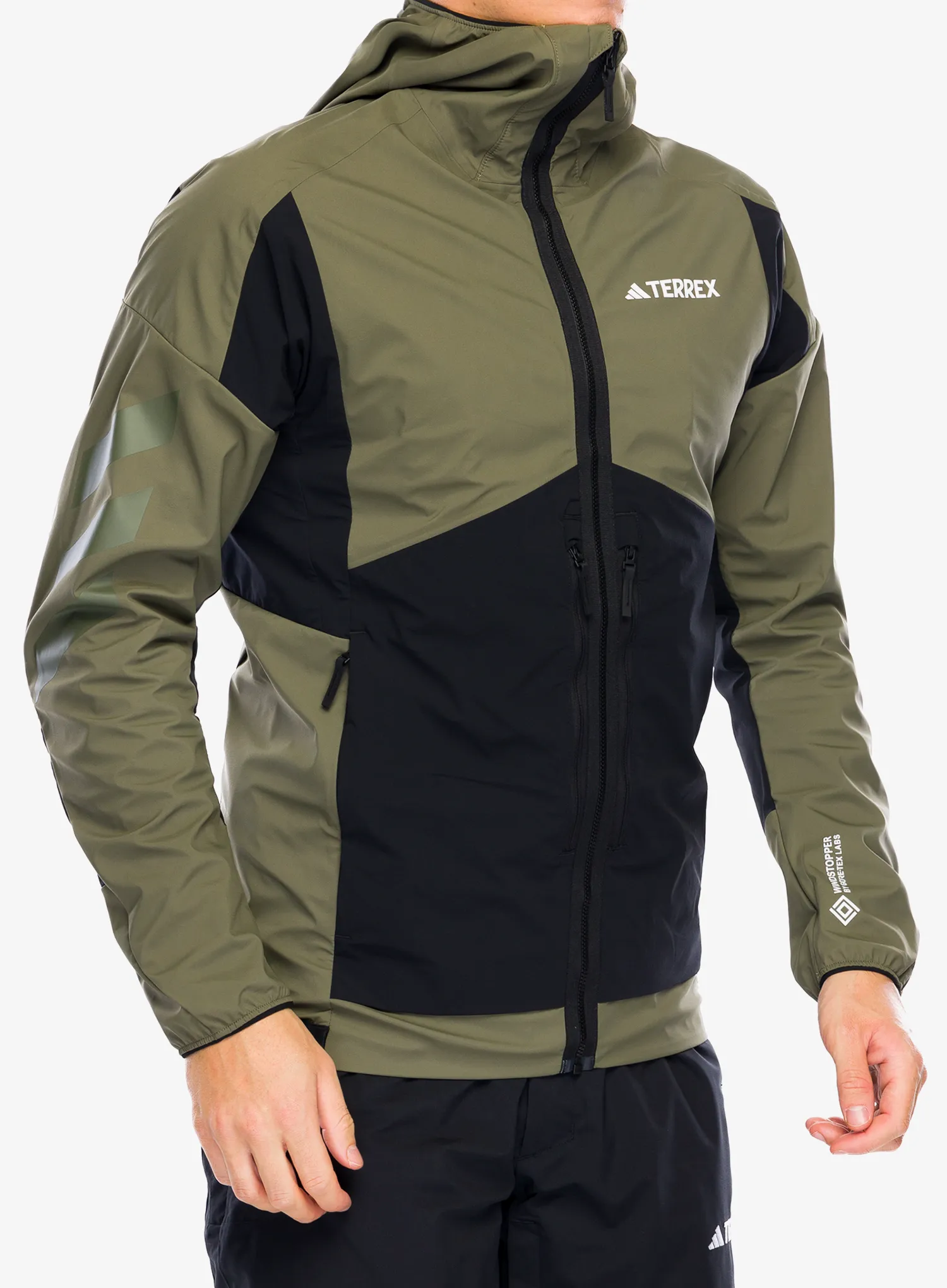 Softshell jakna adidas TERREX Techrock GORE-TEX WINDSTOPPER Softshell Jkt - olive strata/black