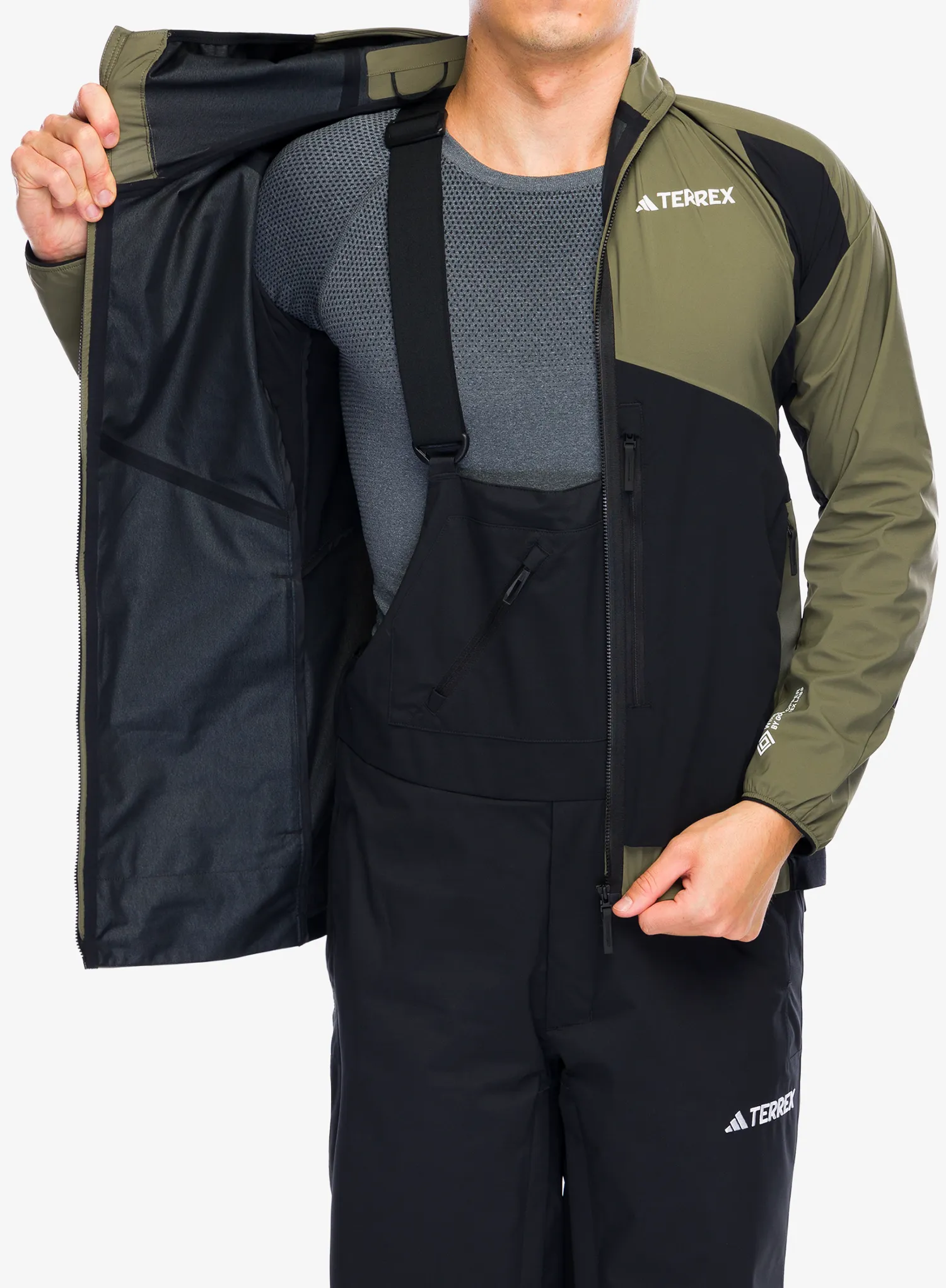 Softshell jakna adidas TERREX Techrock GORE-TEX WINDSTOPPER Softshell Jkt - olive strata/black