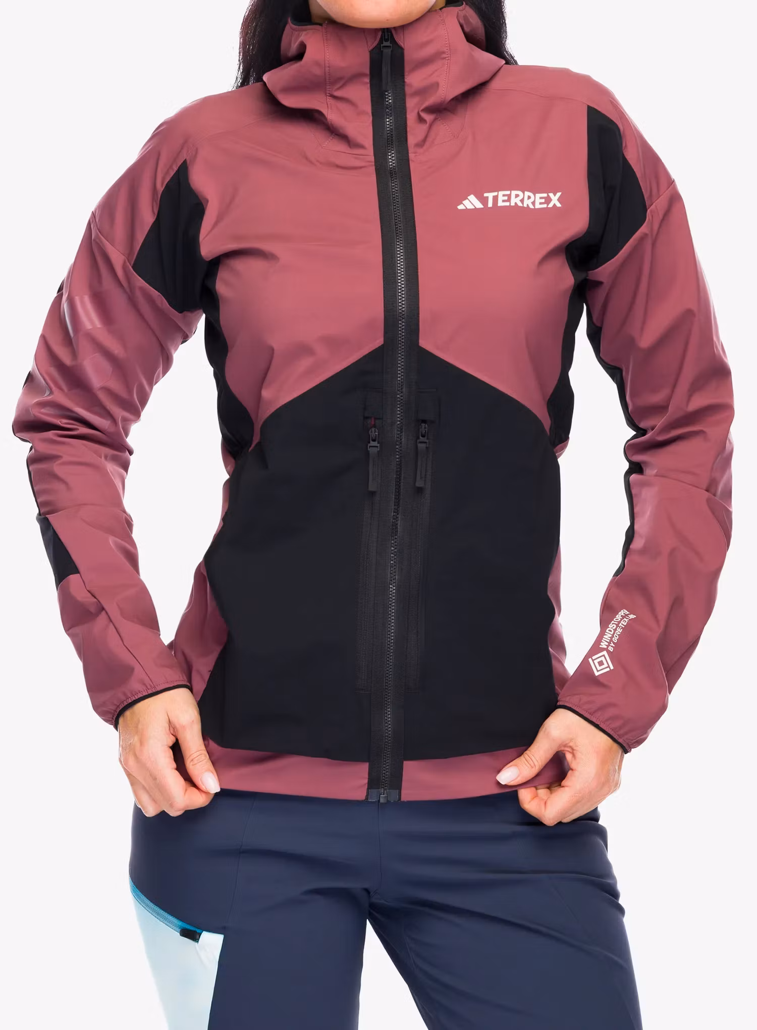 Ženska softshell jakna adidas TERREX Techrock GORE-TEX WINDSTOPPER Softshell Jkt - quiet crimson/blk